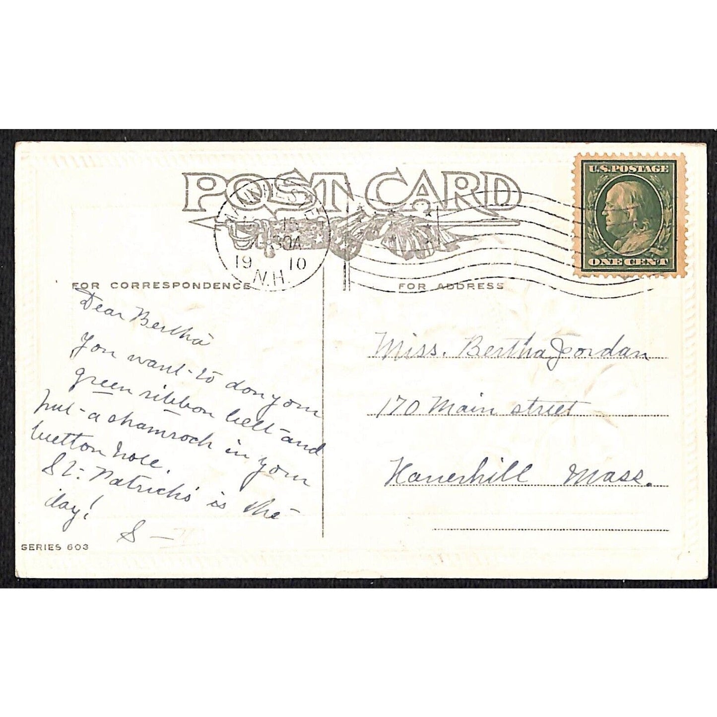 Ireland Postcard "Come Back to Erin" Castle Clovers Emboss Gilt Border PM 1910