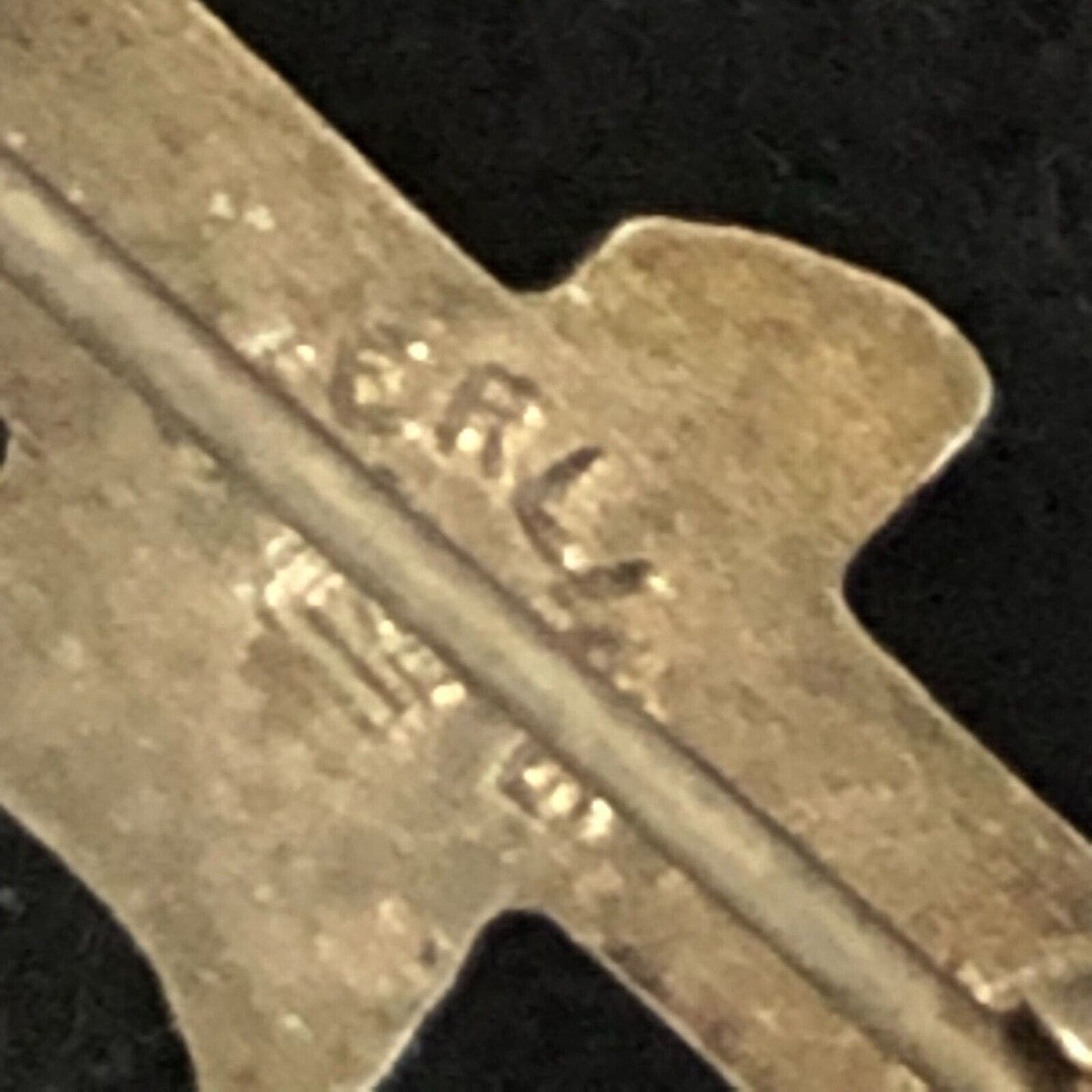 Vintage Seton Religious / Hand Holding Cross Pinback Lapel Pin - Sterling