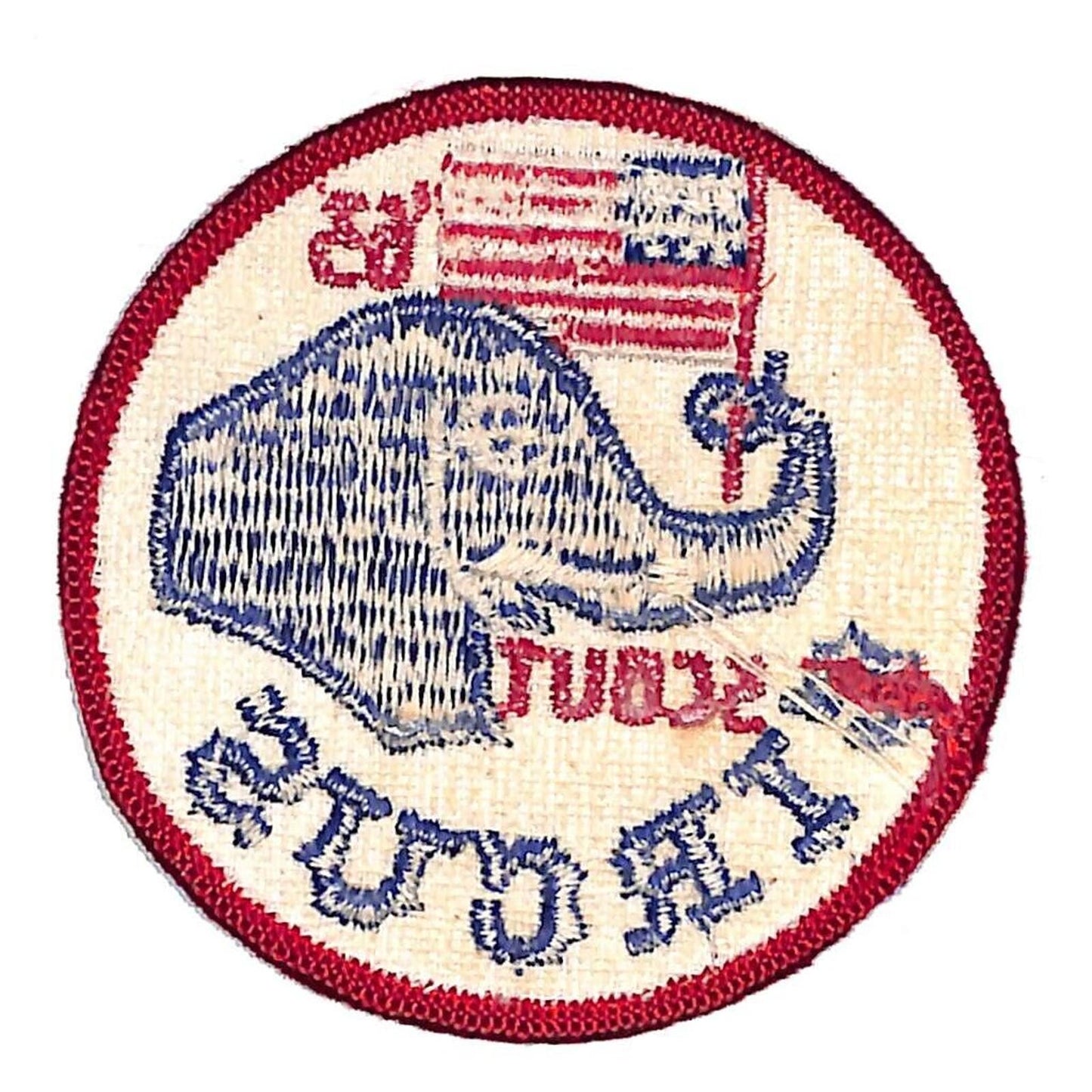 BSA Patch 1963 Scout Circus Elephant American Flag Scarce VGC