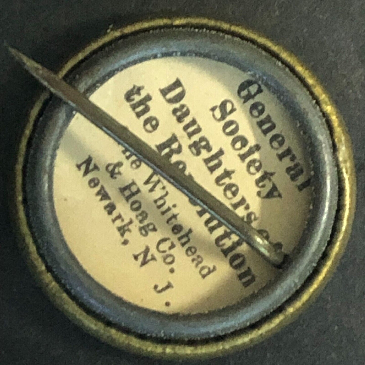 Daughters of the Revolution "Loyal League" Celluloid Steel Pinback Button c1910s