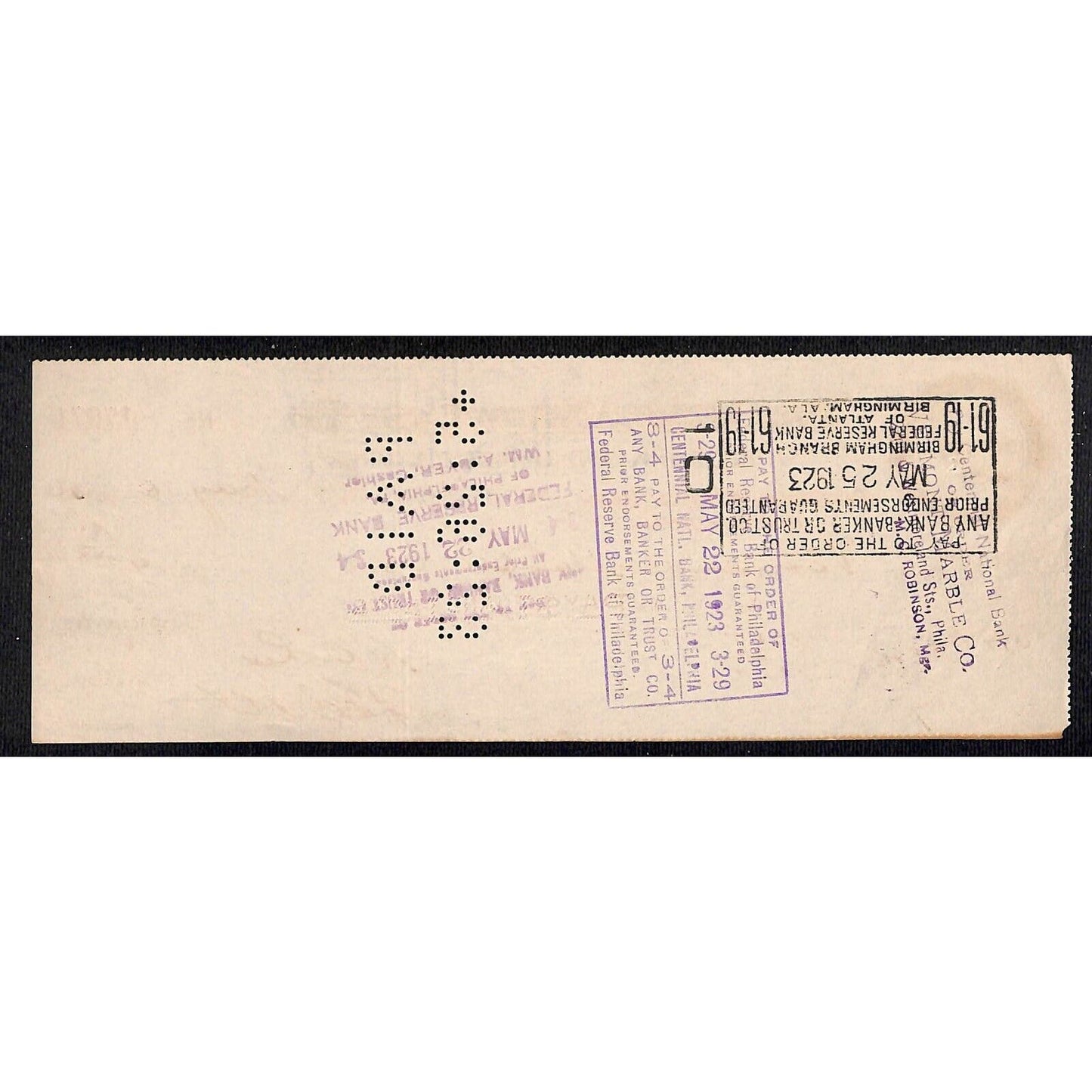 Montgomery, ALA. "The Georgia Show Case Co." Bank Store Fixtures 1923 Check