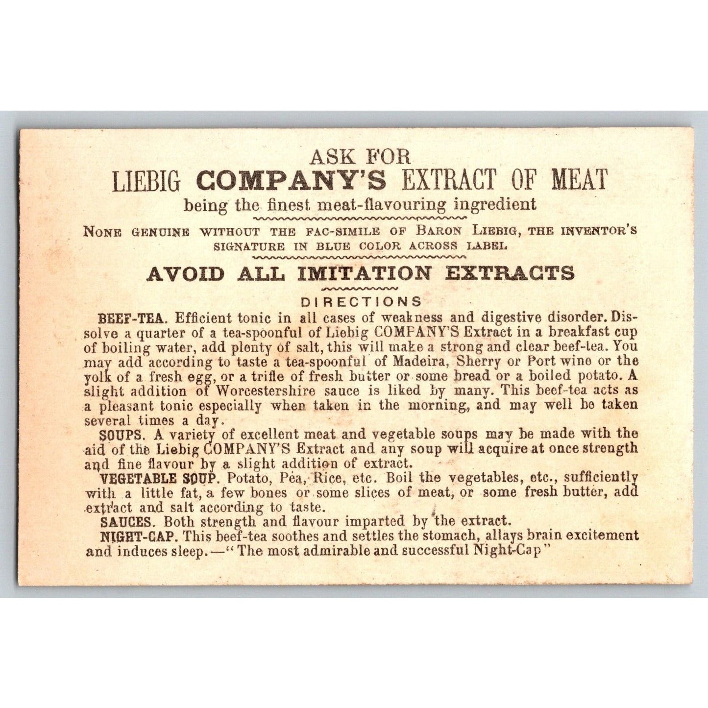 Asian Themed Victorian Trade Card Liebig Meat Extract Smiling Warrior With Sword