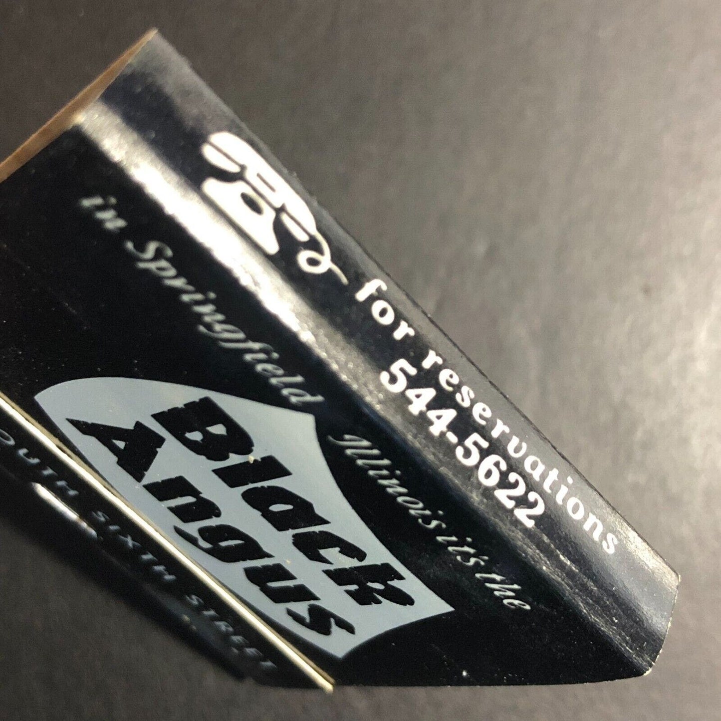 Black Angus Restaurant Springfield, IL Full Matchbook c1974-80's "Gene / Wally"
