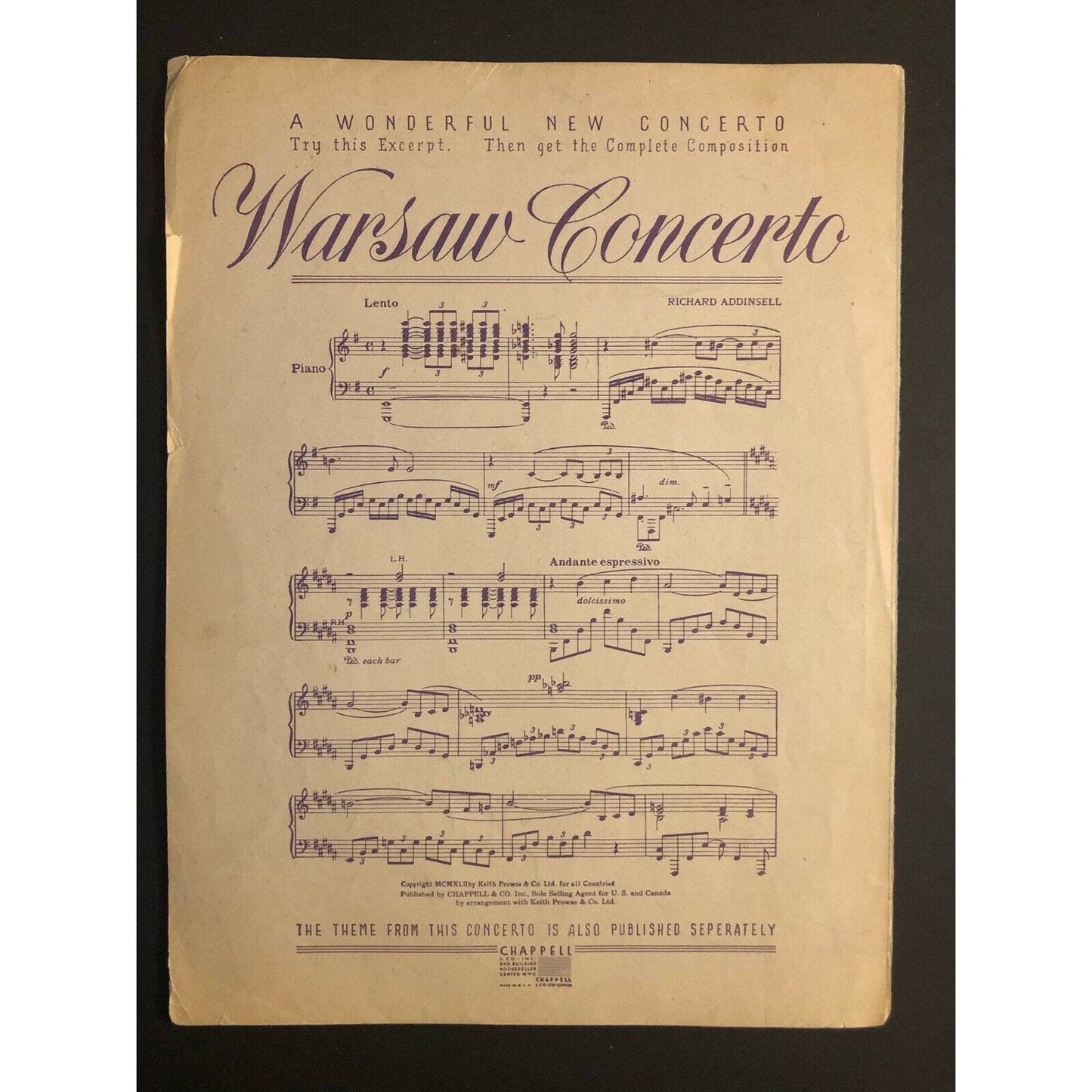 Vintage 1940's Sheet Music "Symphony"