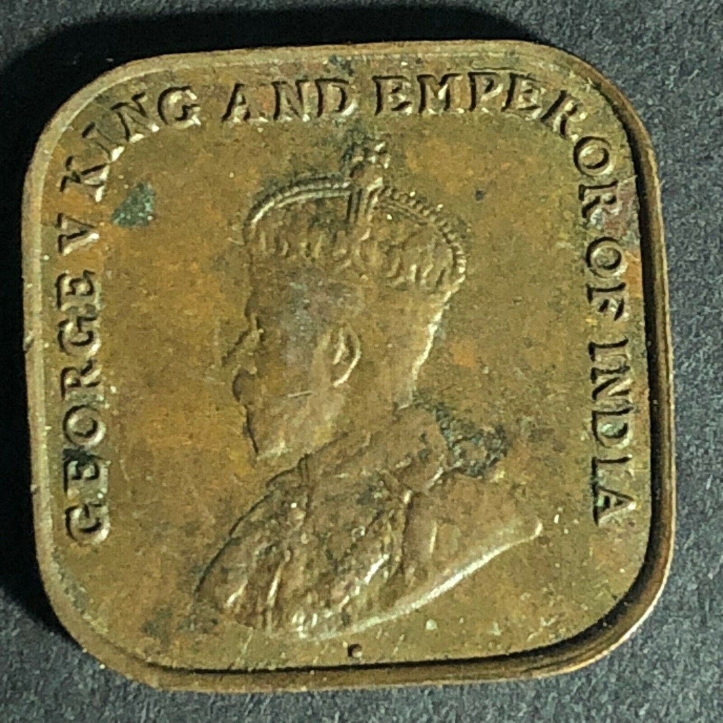 George V King and Emperor of India Straits Settlements 1 Cent 1920 21mm Token