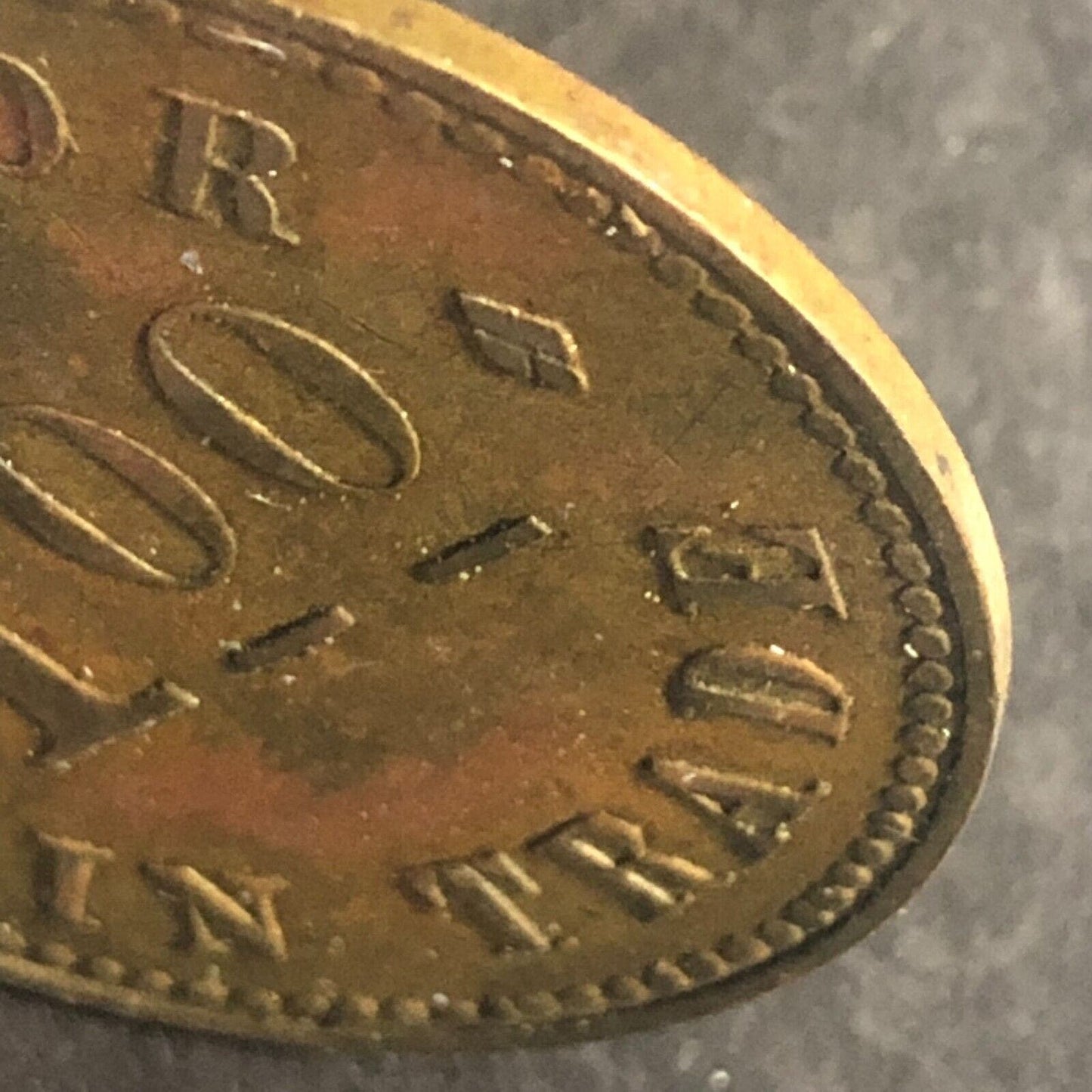 Kennedy Bros. Grapeland Texas G/F $1 Brass Trade Token (Est. c1909) 34.7mm