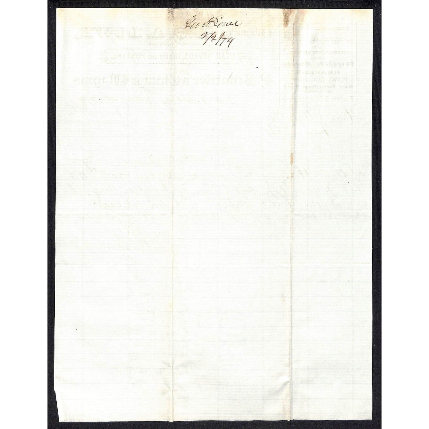Geo. A. Lowe Schuttler's Chicago Wagons 1879 Letterhead *Henry Elling re: $153