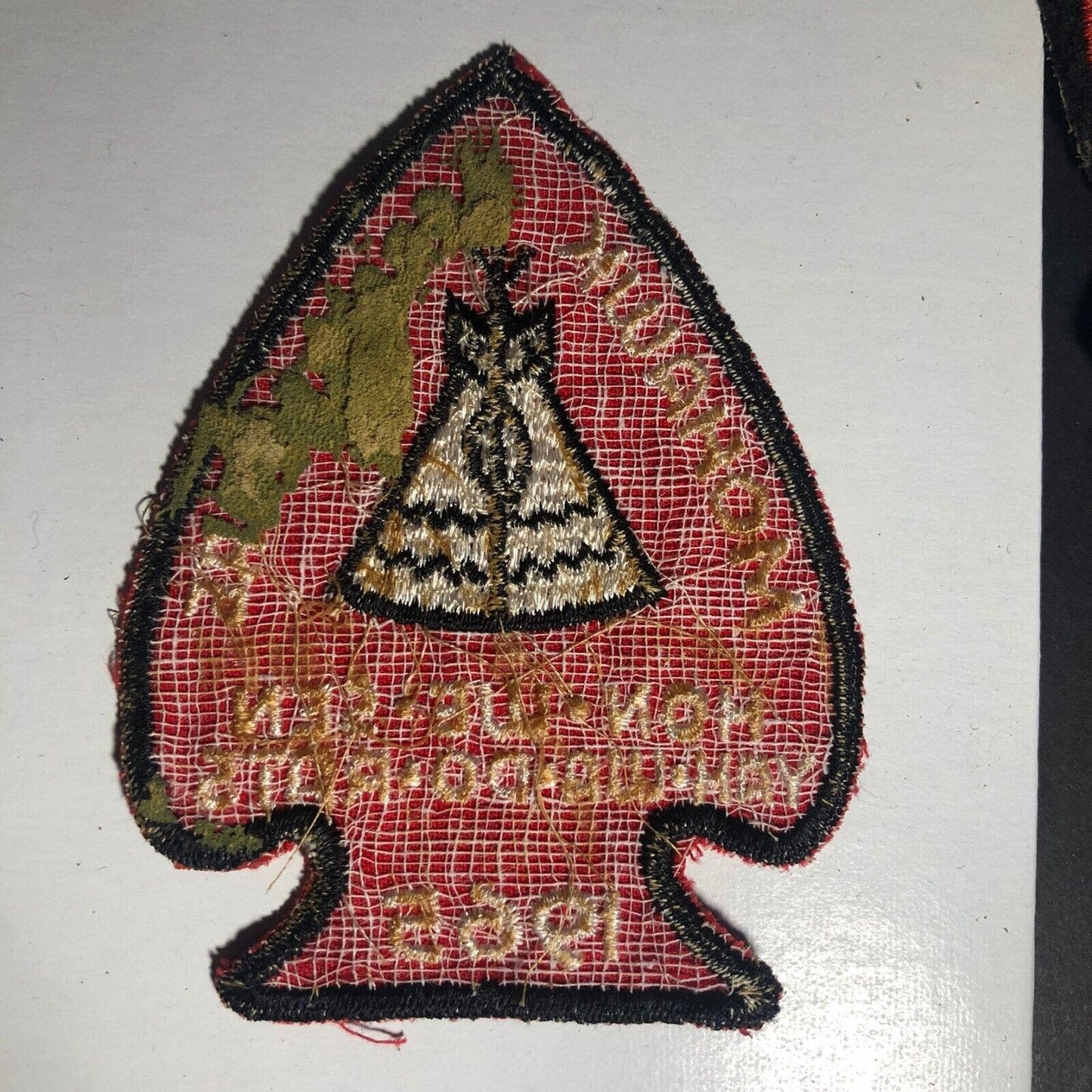 BSA Mohawk Crafts Lore Hon We Sen Vintage Embroidered Patch - 1965 Scarce
