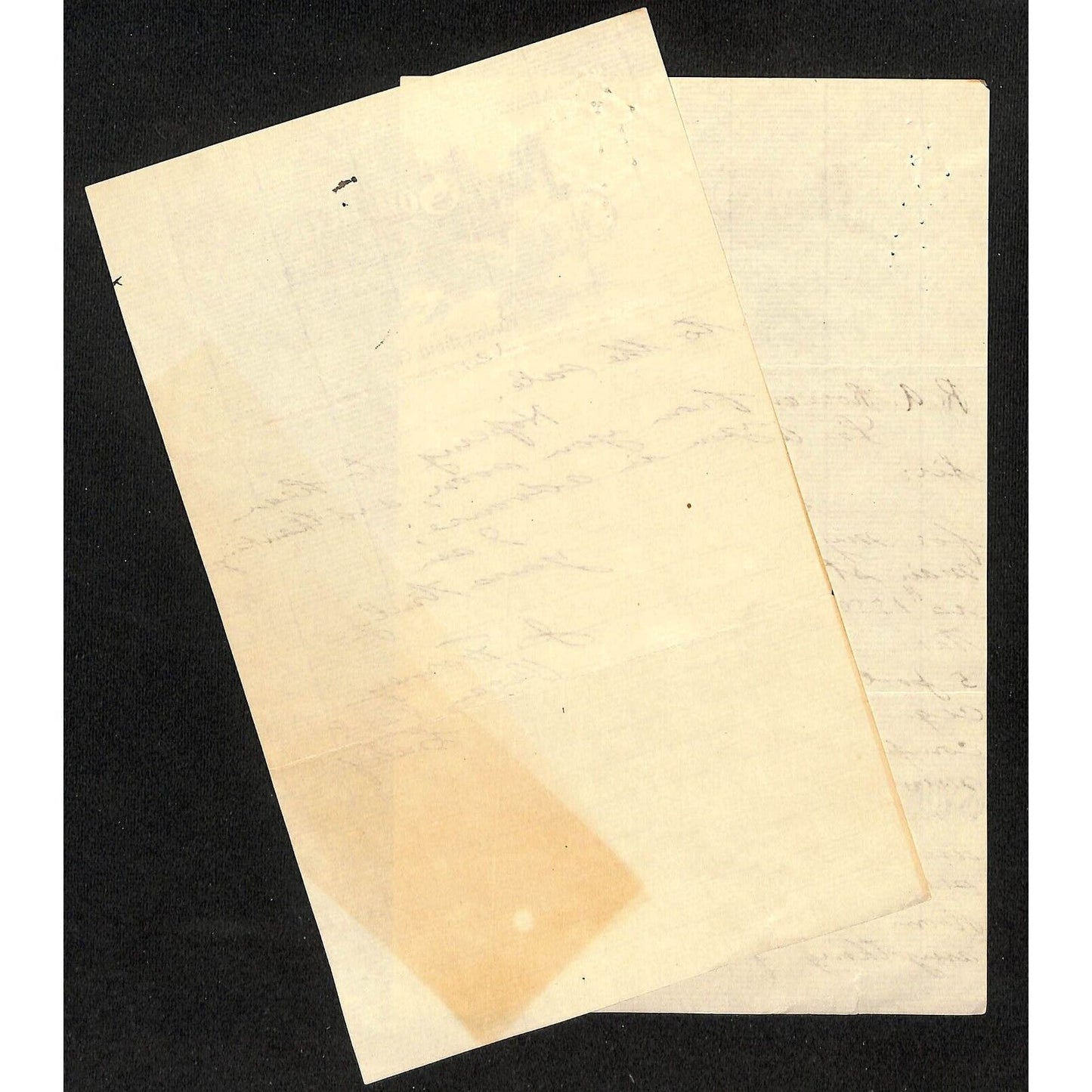 New Southern Hotel Bakersfield, CA 1913 Letterhead R.A. Rowan ALS Pool Room 2pp