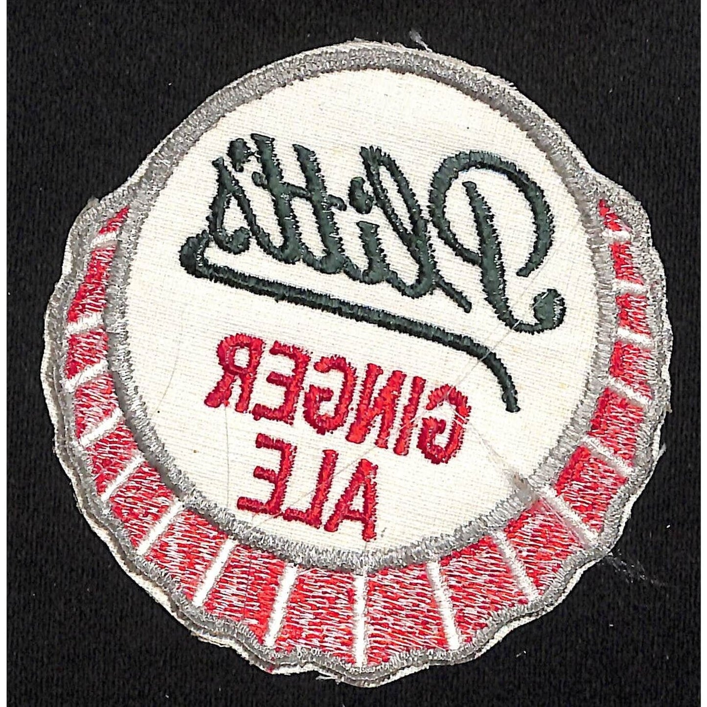 Plitts Ginger Ale Bottle Cap Embroidered Soda Patch c1960's-1970's VGC Scarce