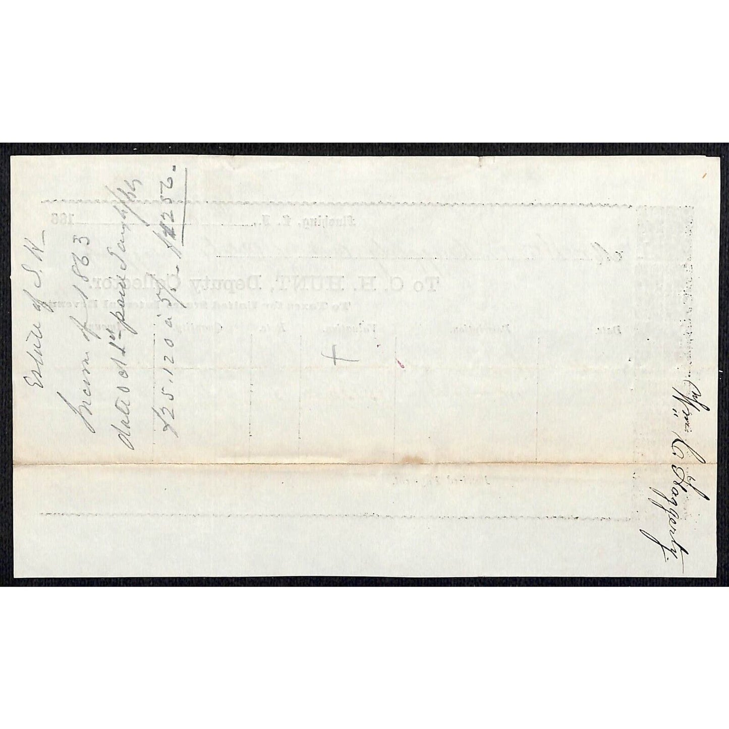 Flushing, L.I., NY 1884 IRS United States Internal Revenue Receipt Scarce