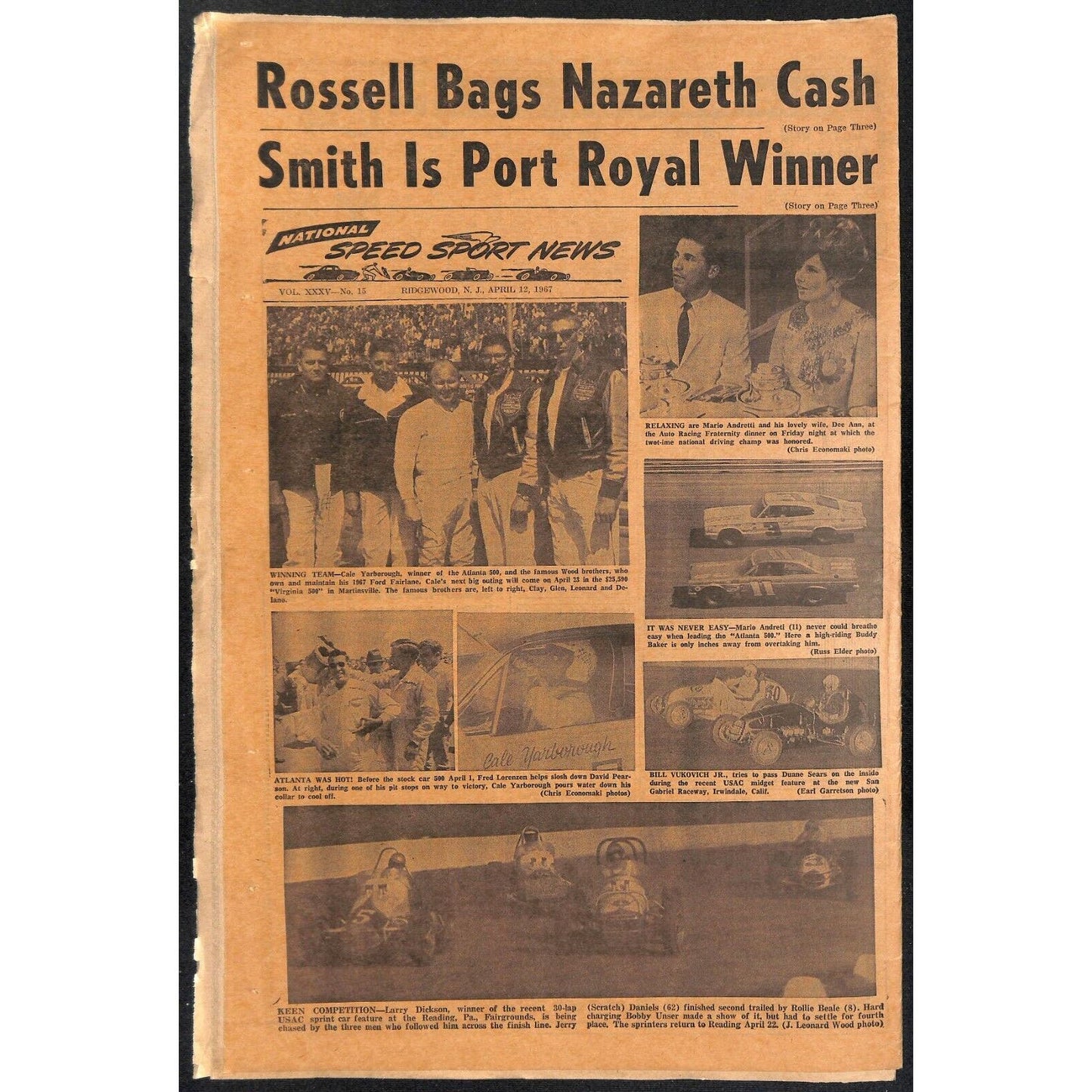 National Speed Sport News 4/12 1967 51st and 52nd Wins for Petty Racing 15pp