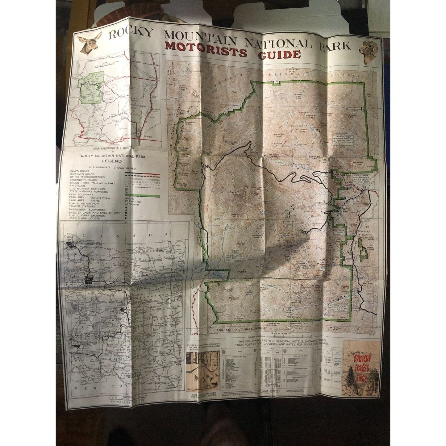 Burlington Route Rocky Mountain National Park Booklet 1935 Map VGC 36pp Scarce