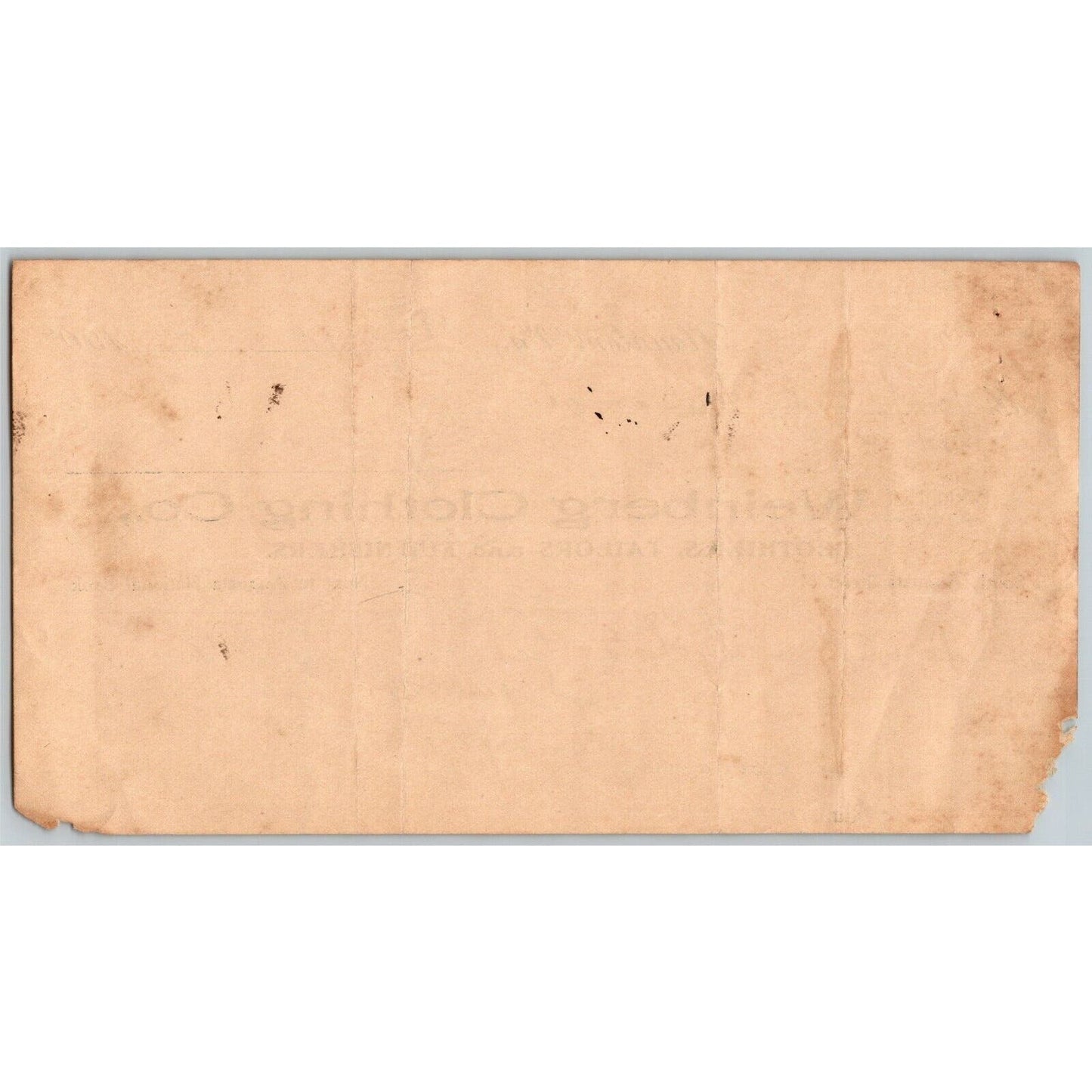 1907 Scarce Weinberg Clothing Co. Tailors Billhead Letterhead Staunton, VA