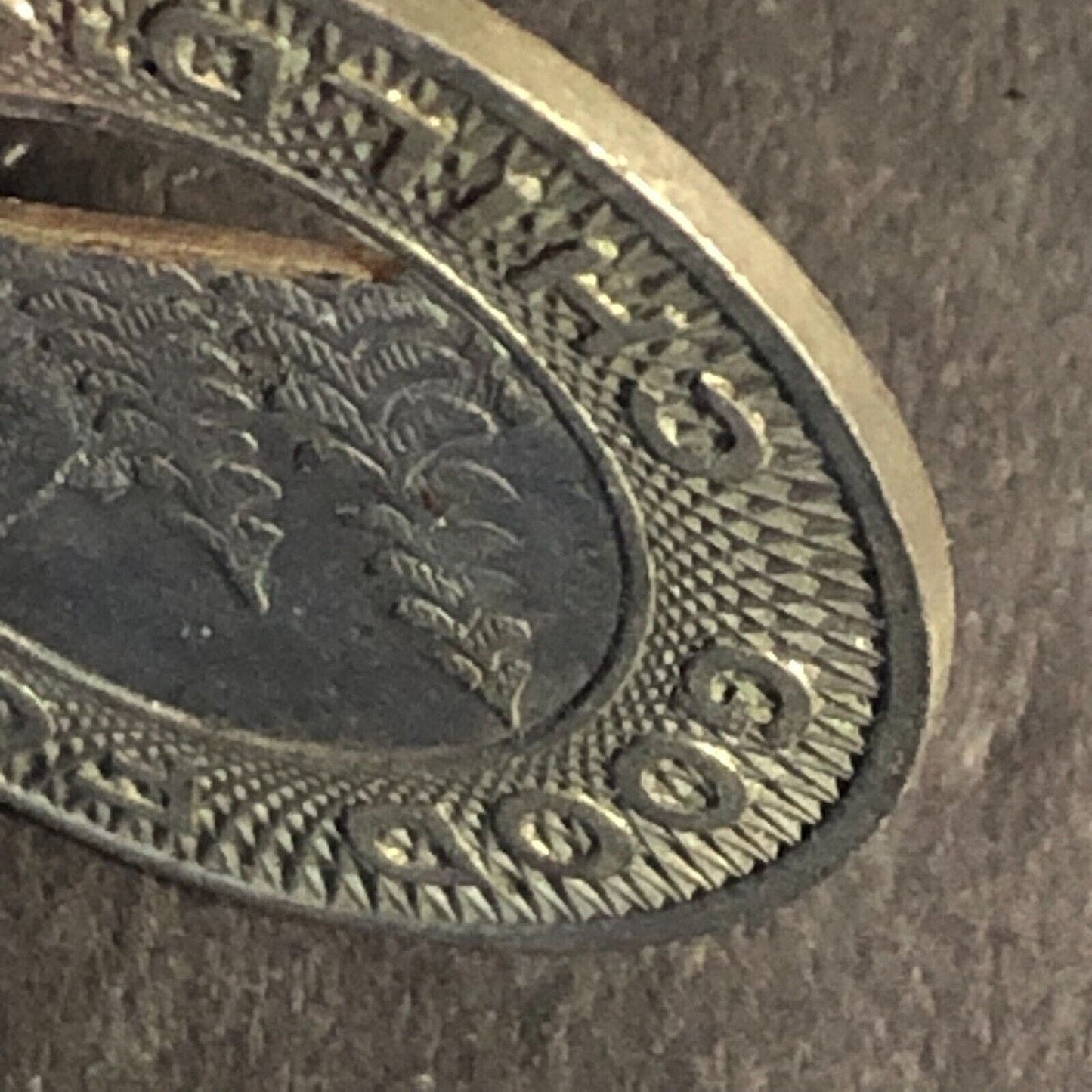 Seattle "Good For Child's Fare" Brass Transit Token -- 21mm w/ Pine Trees