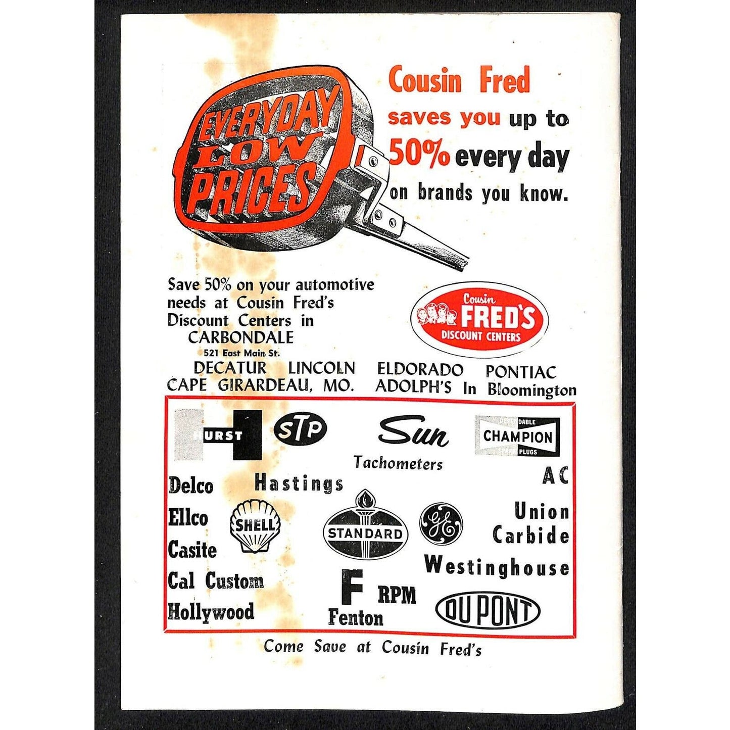 Scarce Sept 21968 USAC Du Quoin State Fair Auto Race Program 100 Mile Champ.