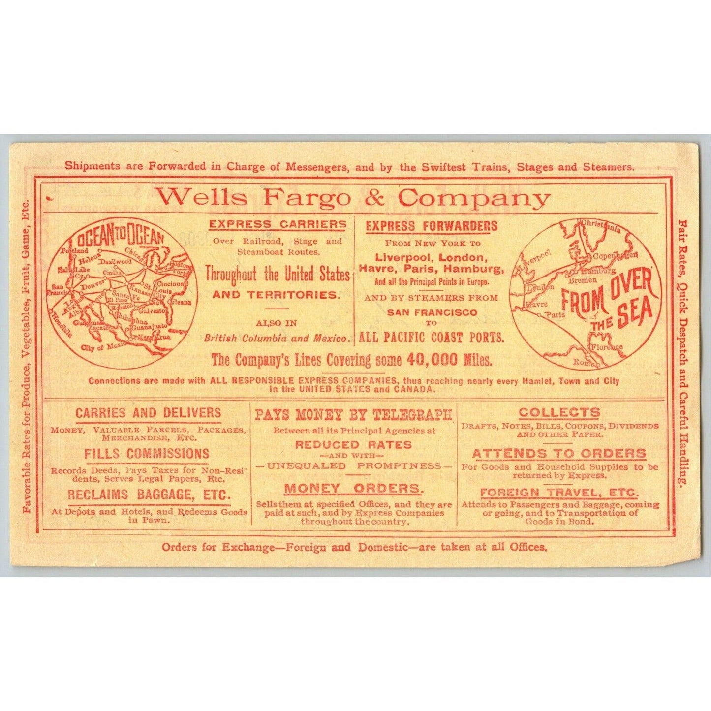 1908 Wells Fargo & Co Express - Grass Valley CA - $104.18 Money Receipt