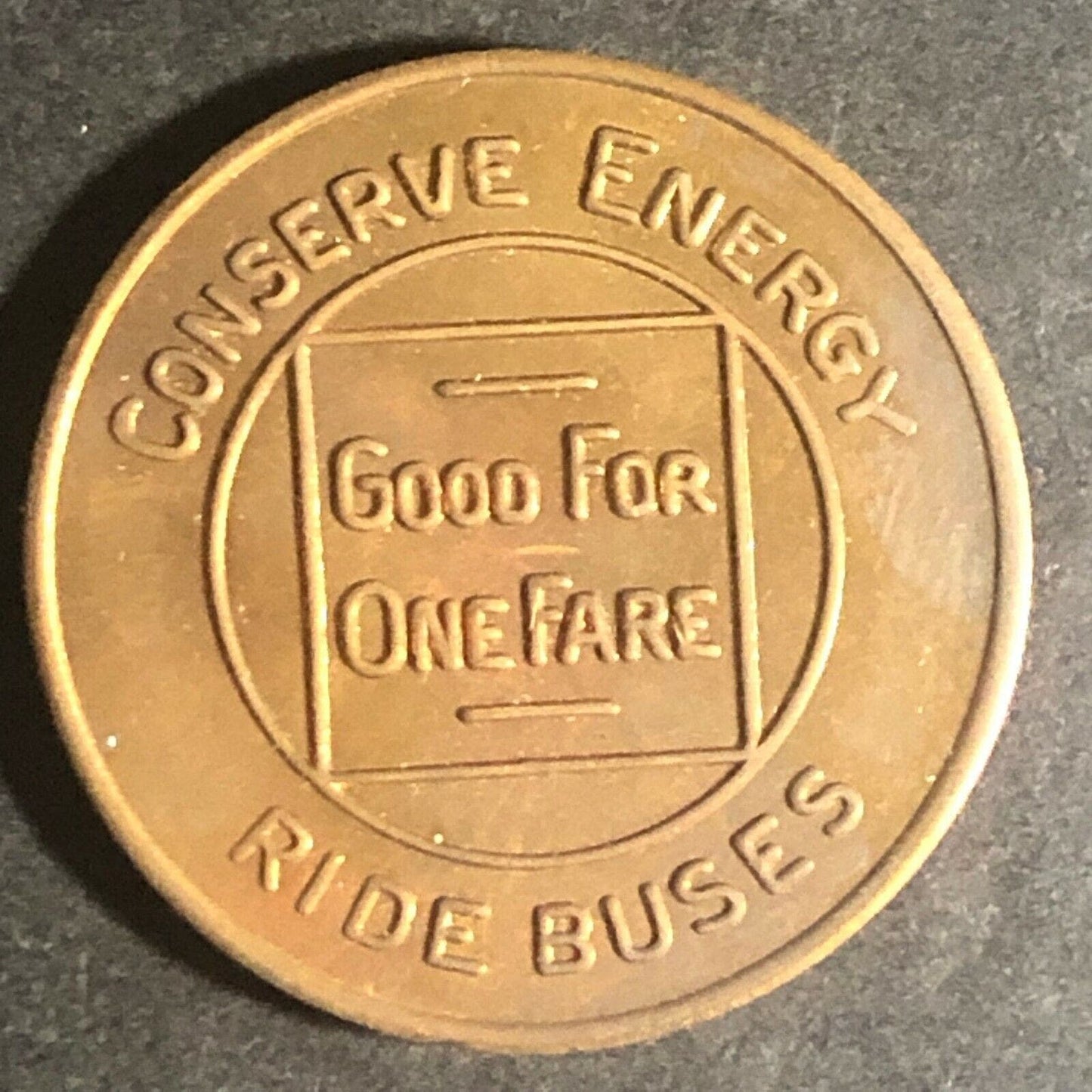 Vintage 22mm Brass Sheboygan (Wisconsin) "Conserve Energy" Transit Token