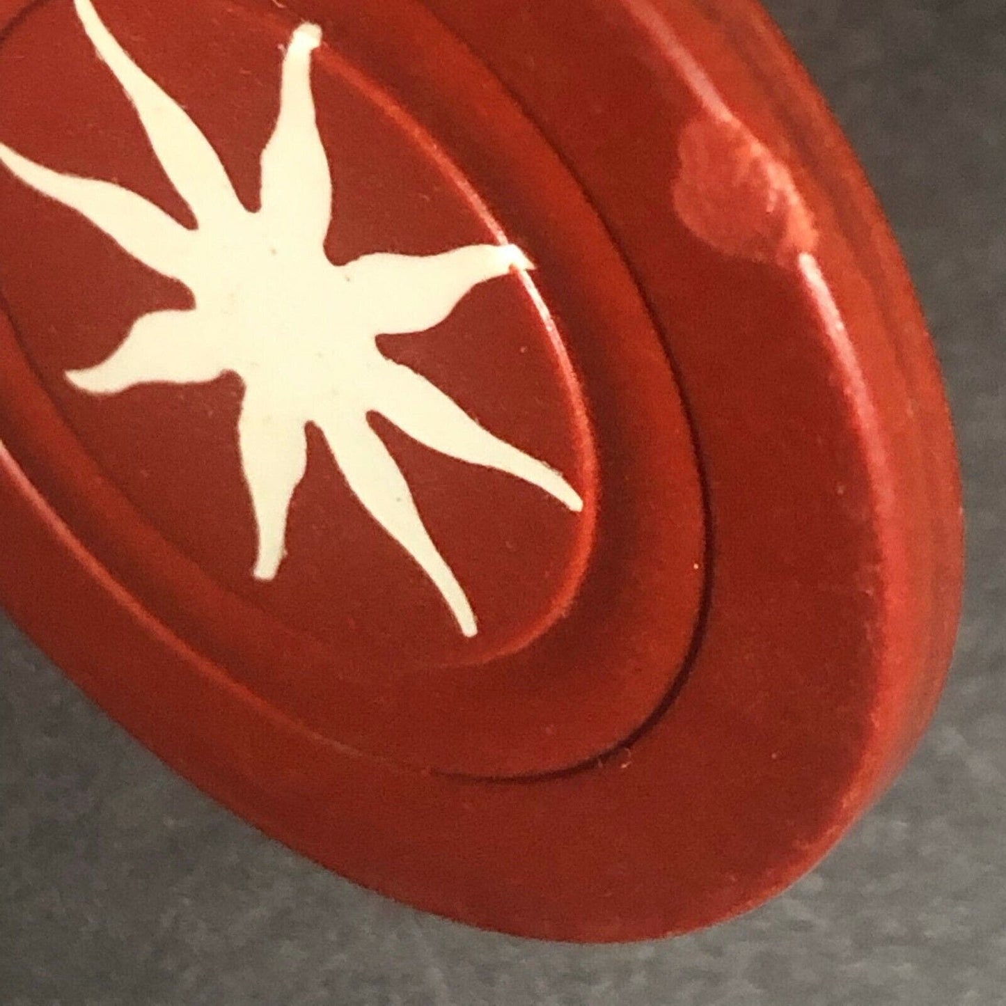 Vintage Monarch Sunburst Red Clay Poker Chip - Eisenstadt Collection