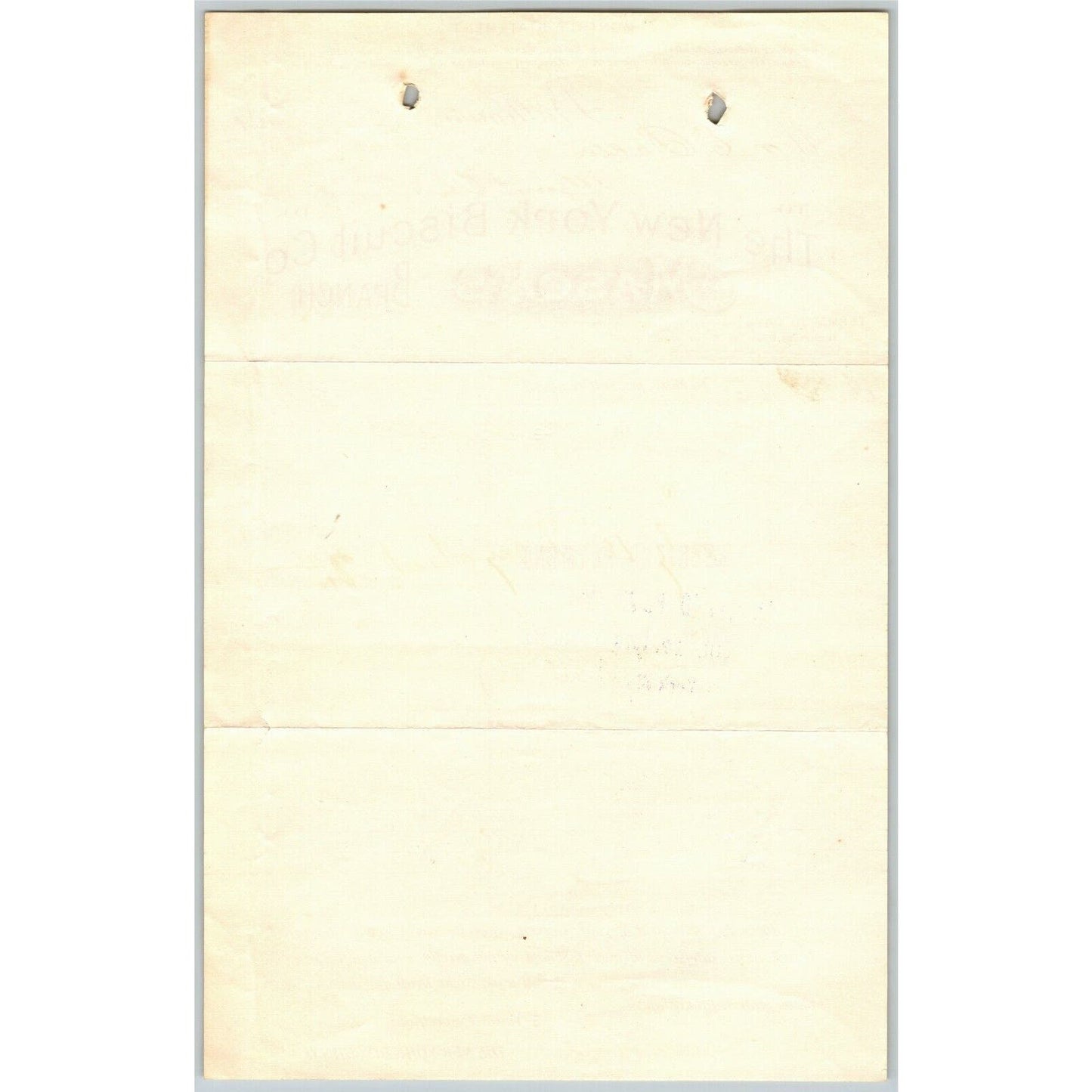 1896 Letterhead New York Biscuit Co. Mason's Branch Baltimore - Ephraim Baker*