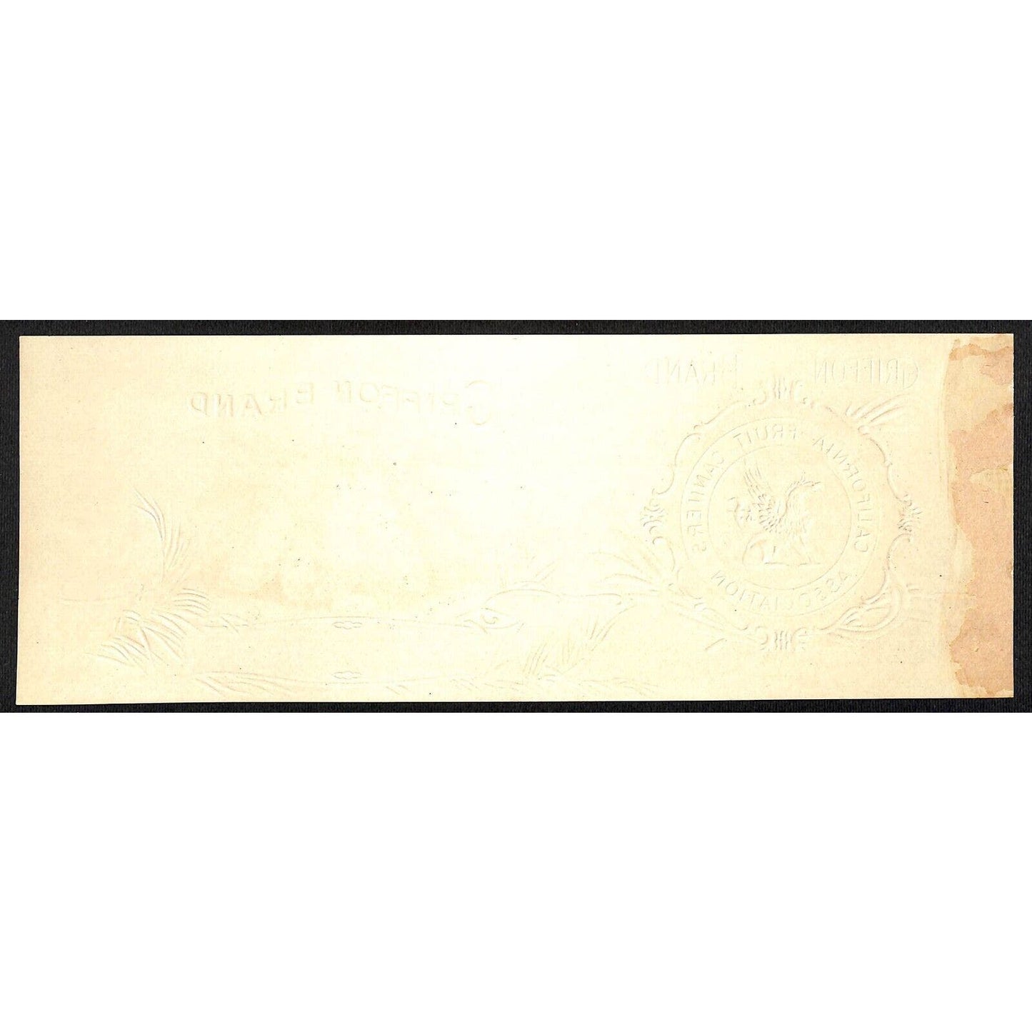 Griffon Extra Lima Beans Paper Can Label Embossed Gold Ink c1920's Scarce
