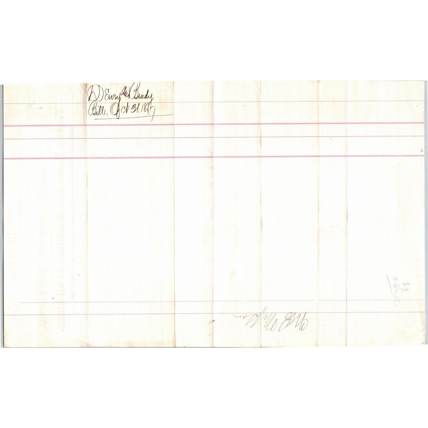 Detroit Letterhead Dewey Brady& Co Trunks Boxes Mouldings 1867 Long
