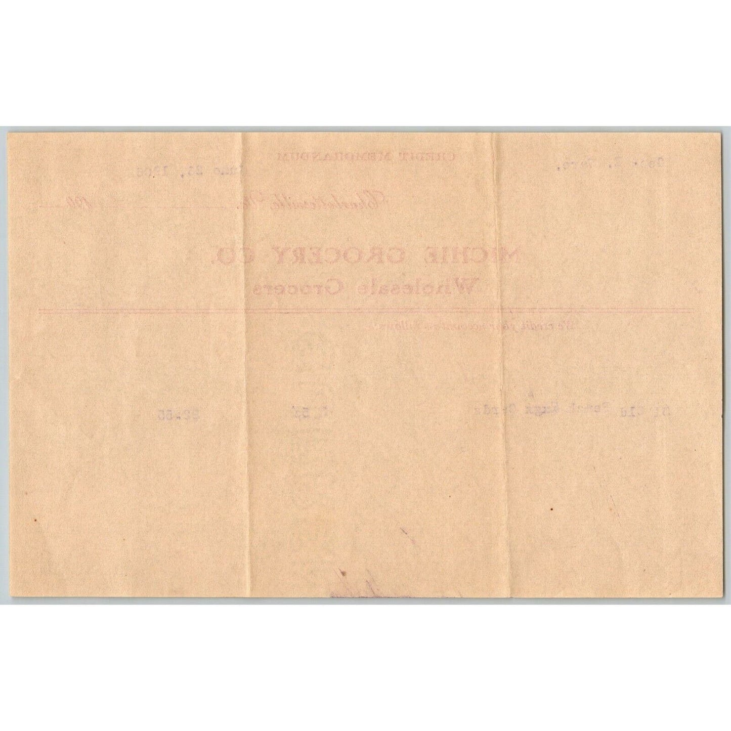 1906 Scarce Michie Grocery Grocers Letterhead Credit Memo Charlottesville, VA