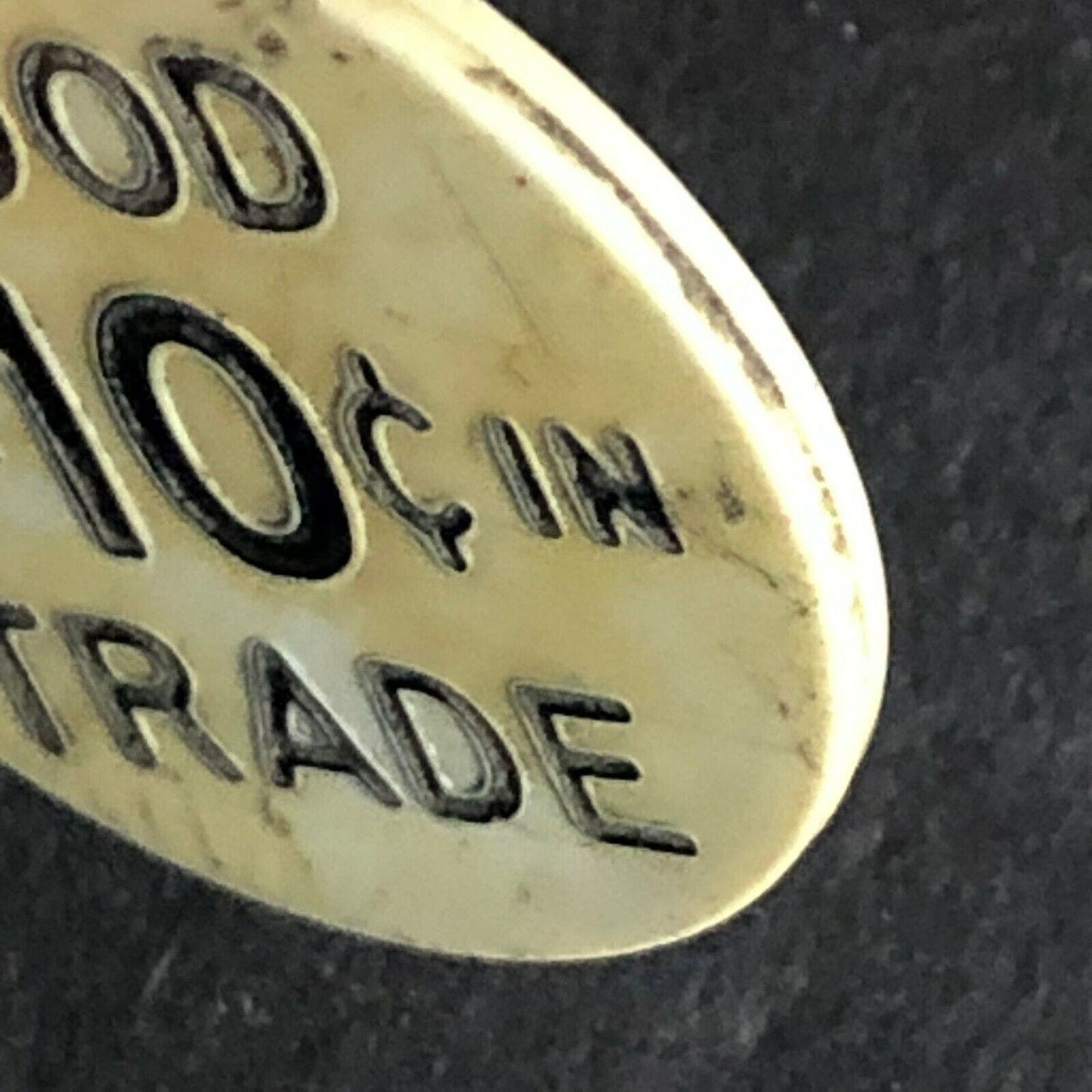 Eldredge Club Tonawanda, NY Plastic G/F 10c In Trade Token c1960's-70's 22.4mm
