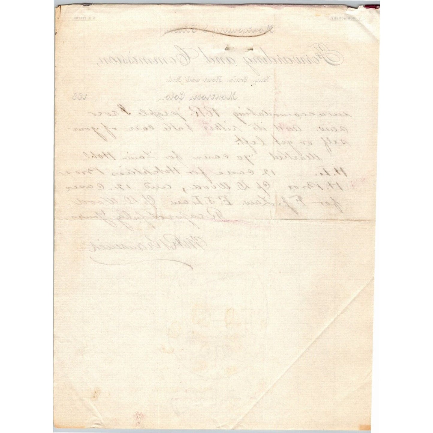 1886 Forwarding / Commission Montrose CO David Wood Transport Lines Letterhead