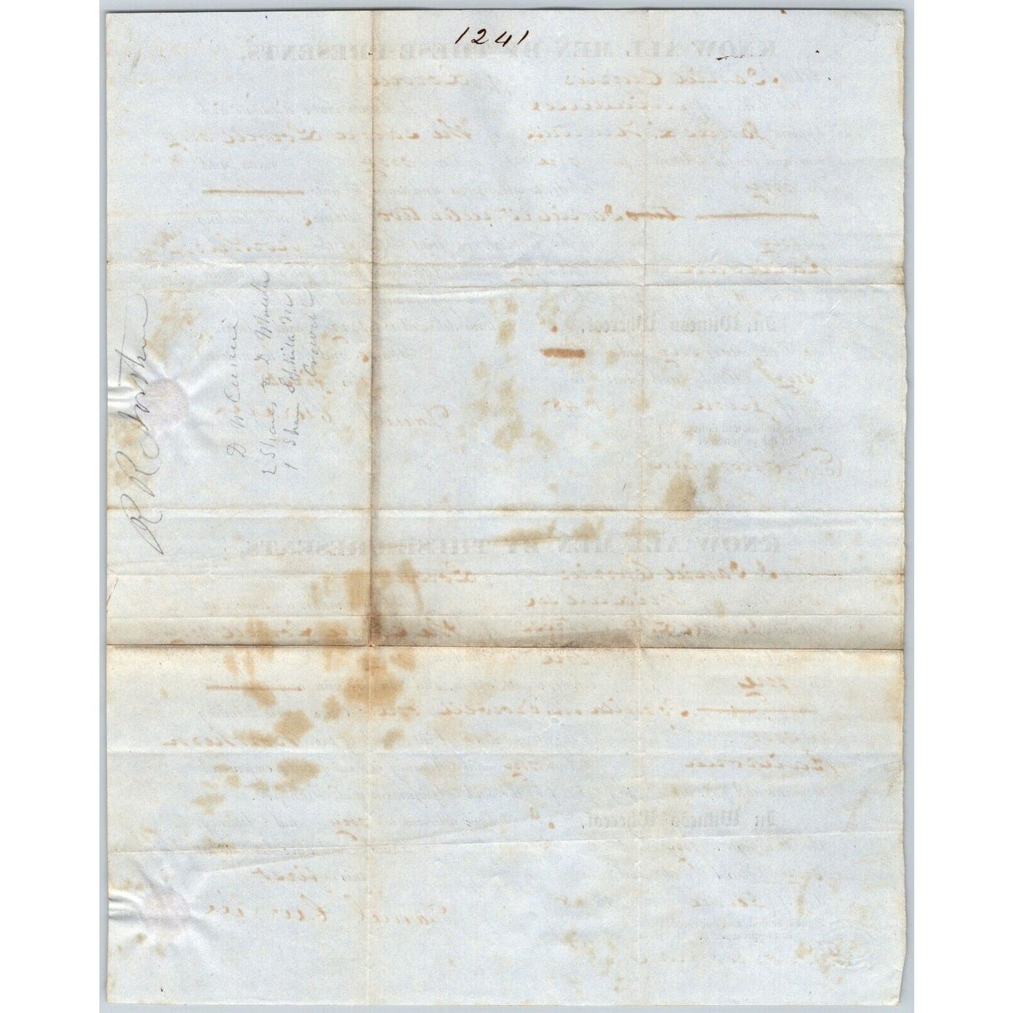 1848 Legal Document Power of Atty? re: Northern Railroad Stock Daniel Currier