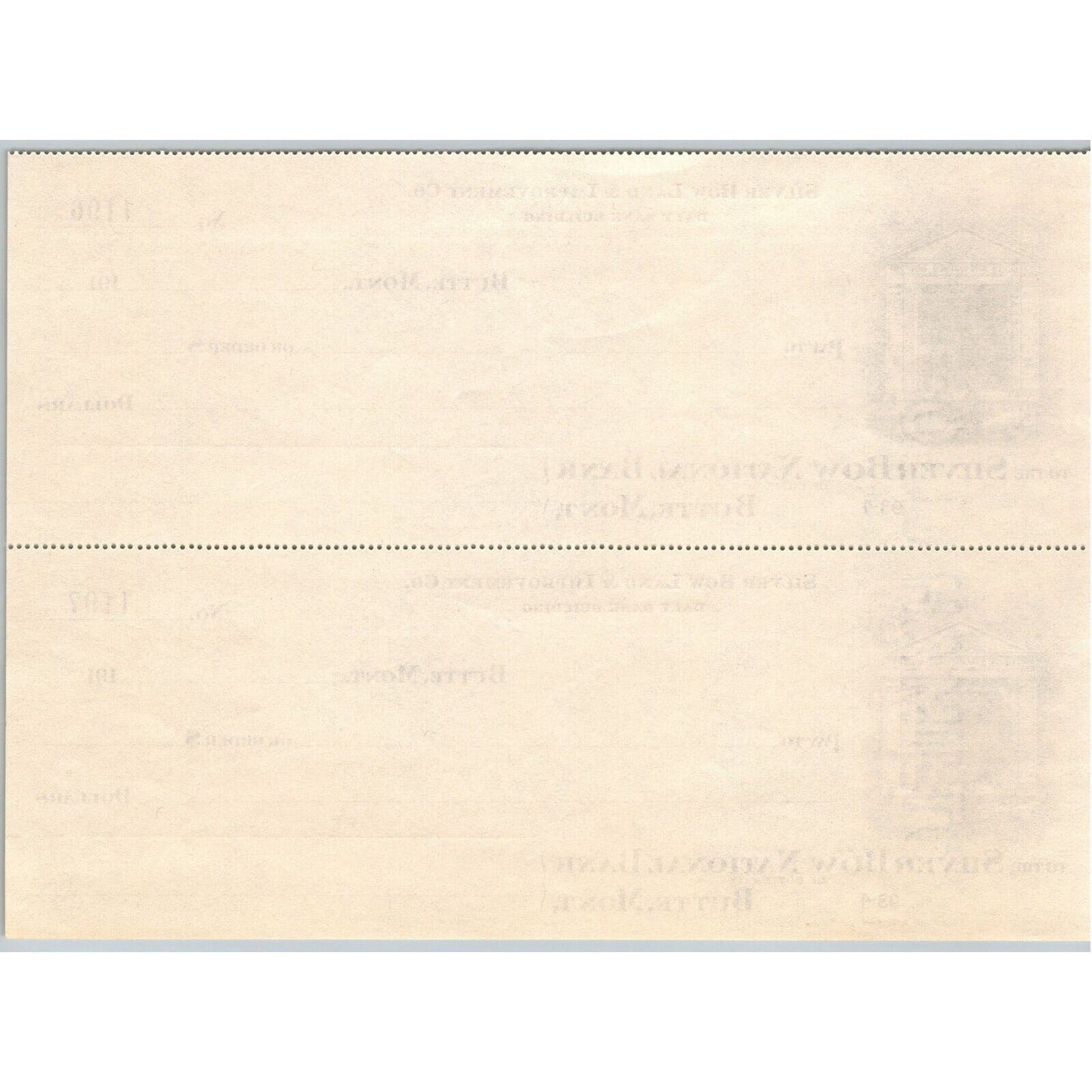 Butte, MT - Silver Bow Land & Improvement Co. National Bank Check Sheet 1910