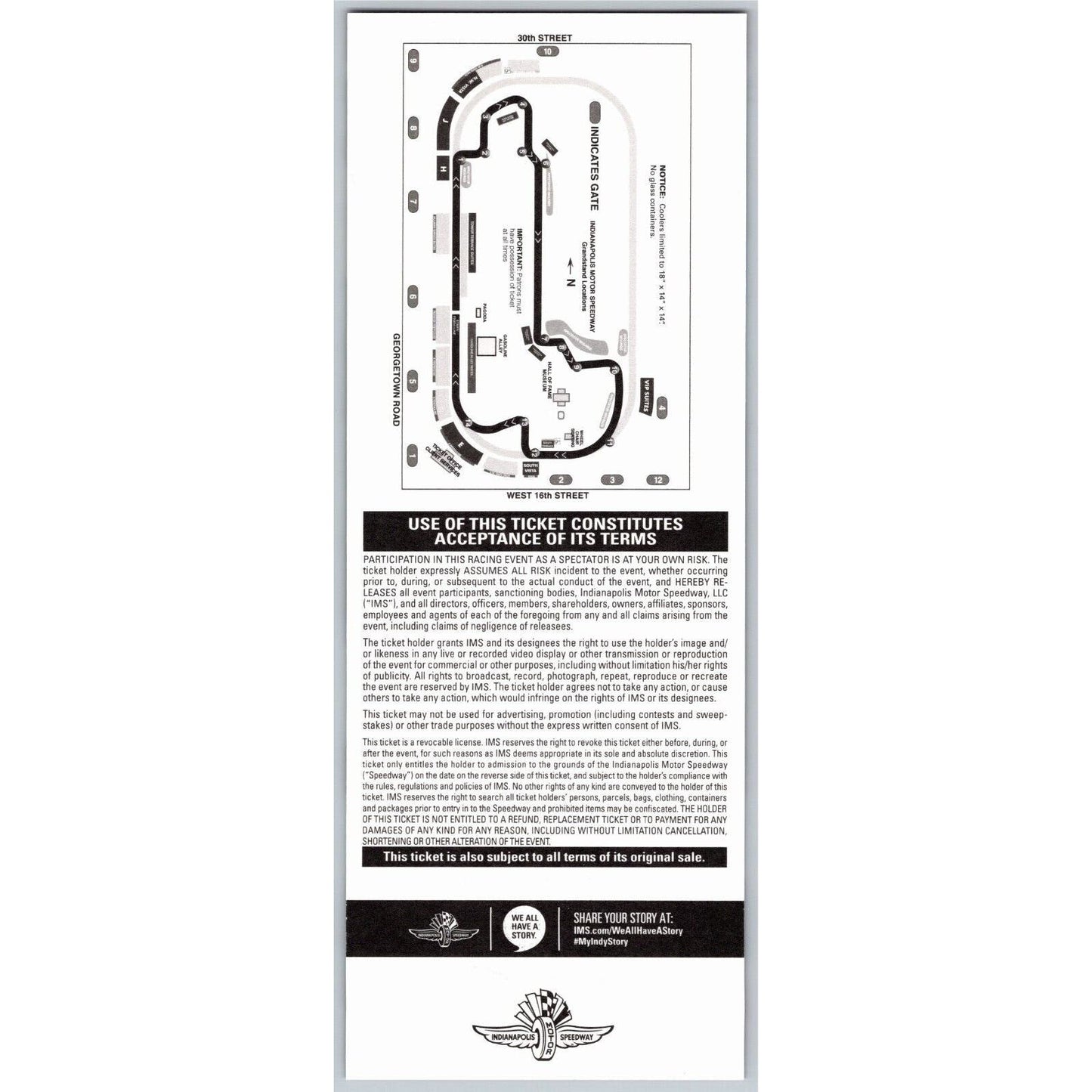 2014 Grand Prix of Indianapolis Practice 5/8 Pagoda Suite Two Unused Ticket #5