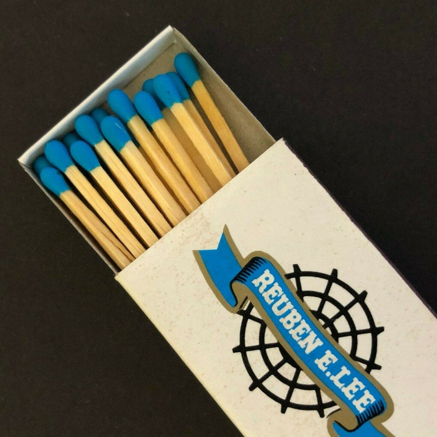 c1970's-80's Wooden Matchbox Matchbook - Reuben E. Lee Restaurant San Diego, CA