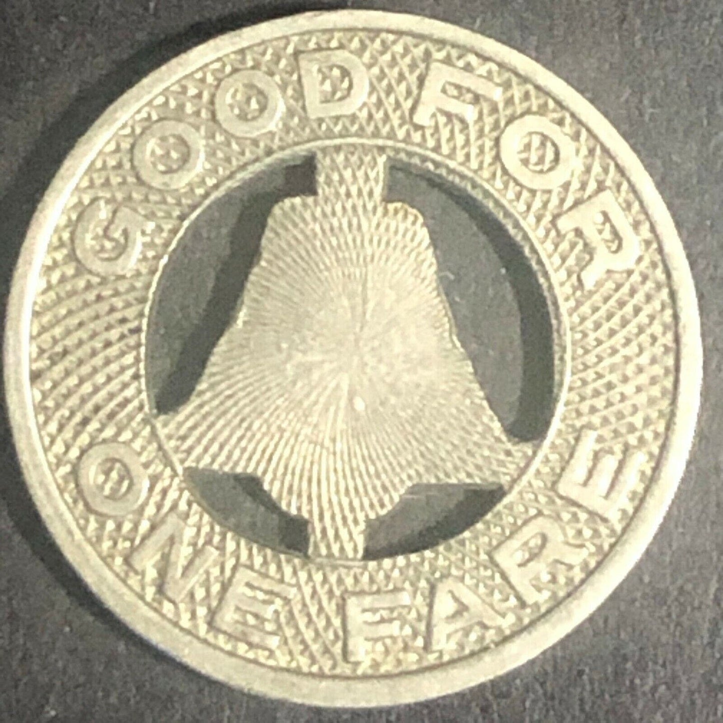 c1928 16mm Los Angeles Railway G/F One Fare Transit Token CA (1438)