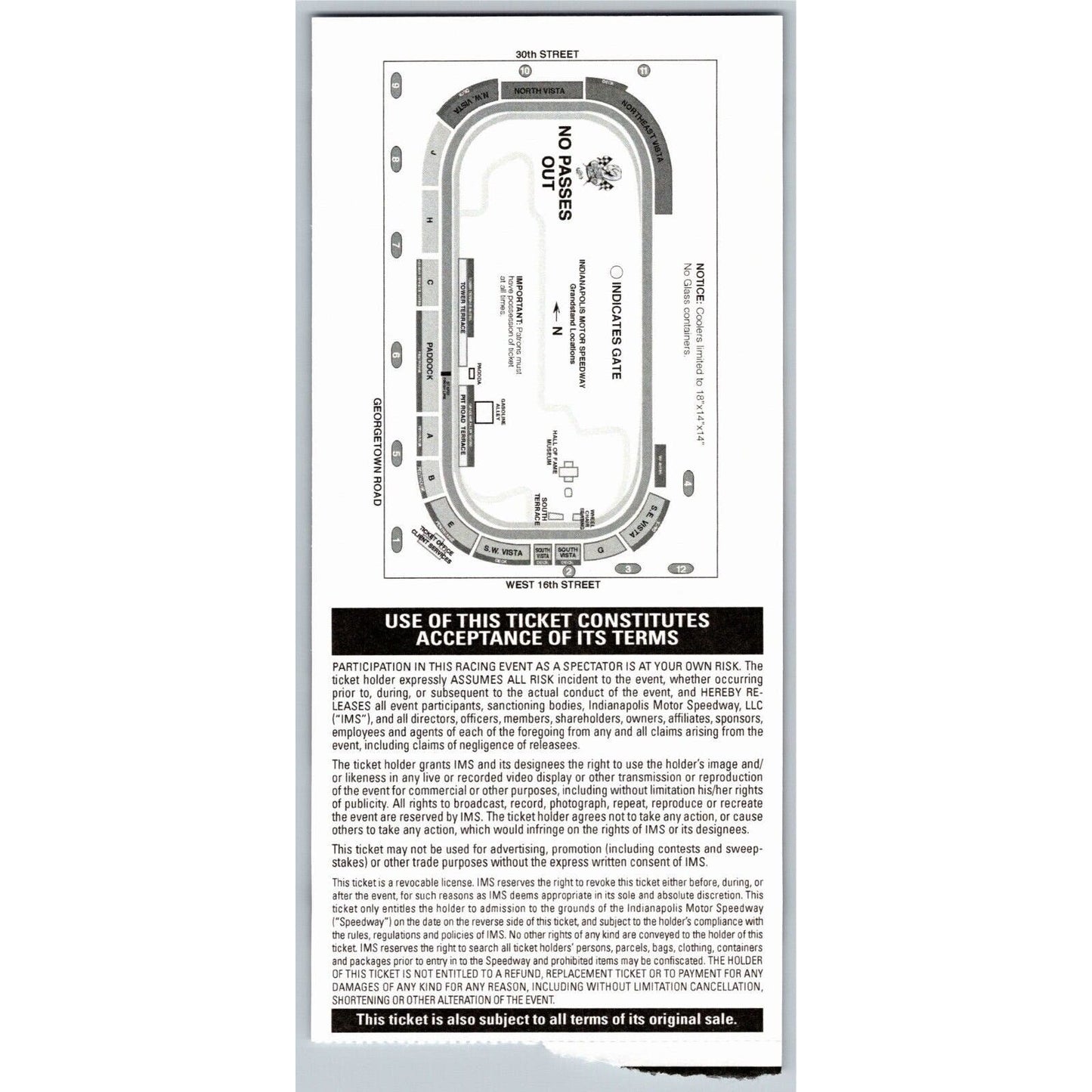 2014 Indy 500 Practice Day 5/12 Tower Terrace Suites Ticket Stub #067