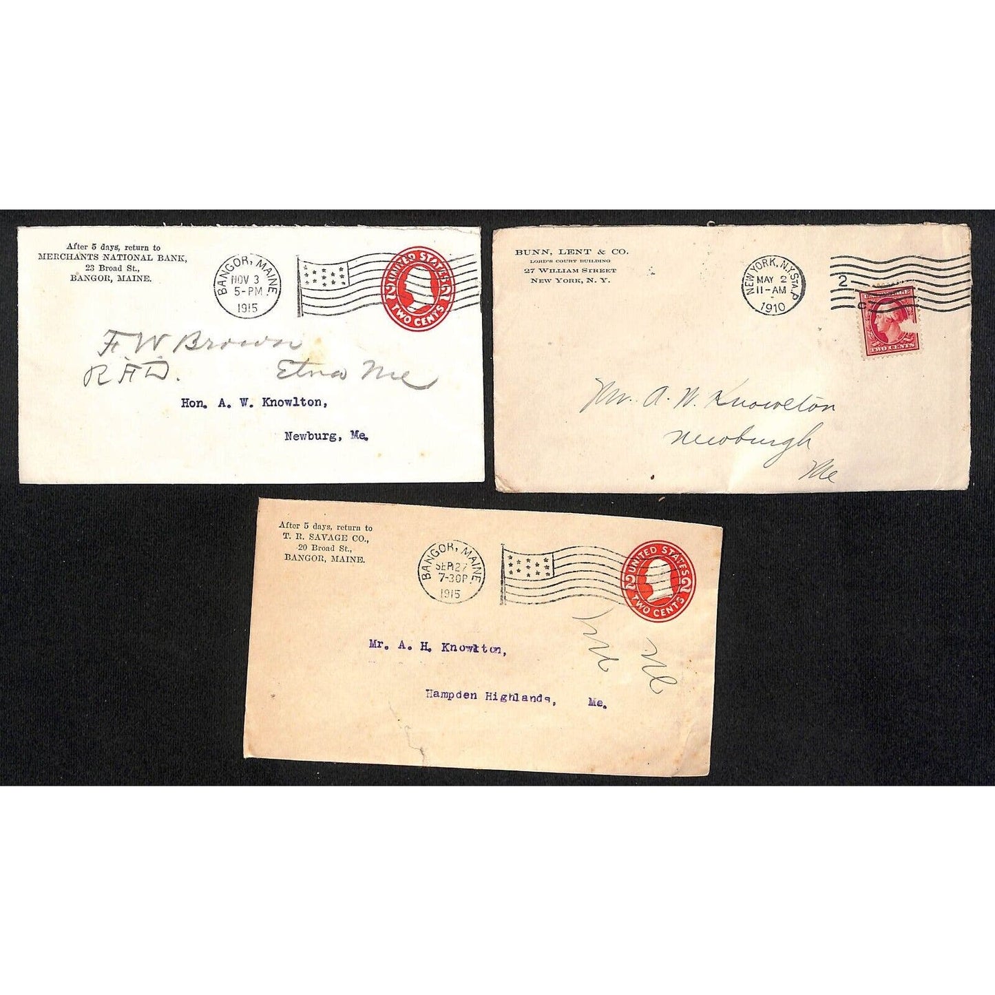 Group of 21 Covers - Mostly 1910 - 1915 Bangor, ME
