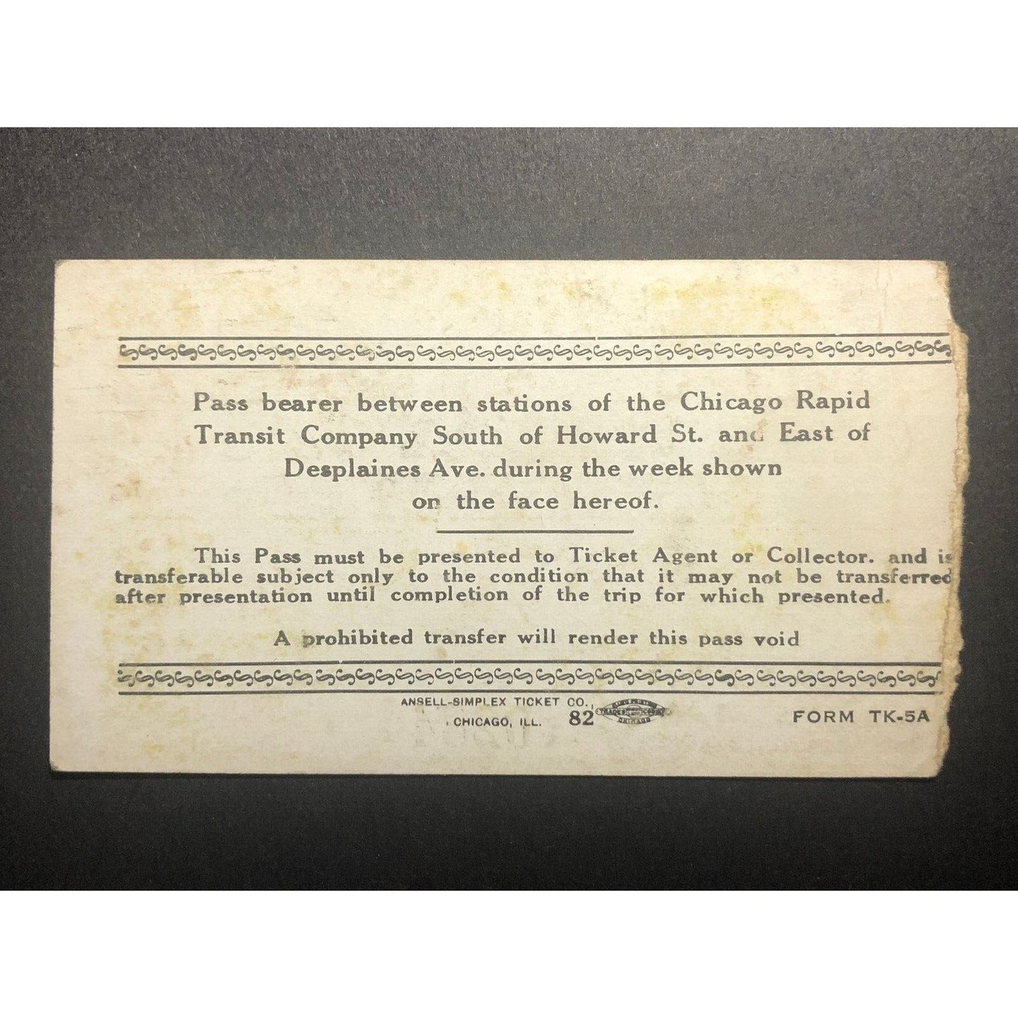 1935 Chicago Transit Authority Weekly Pass Mar. w/ Big Band Conductor Art