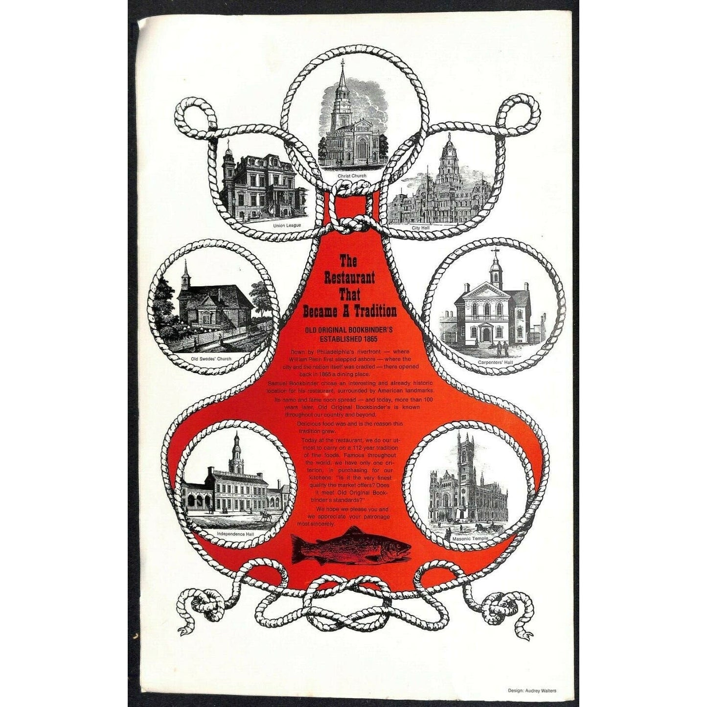 Bookbinder's Menu 1977 Large Restaurant Philadelphia Multi-View Photo Cover