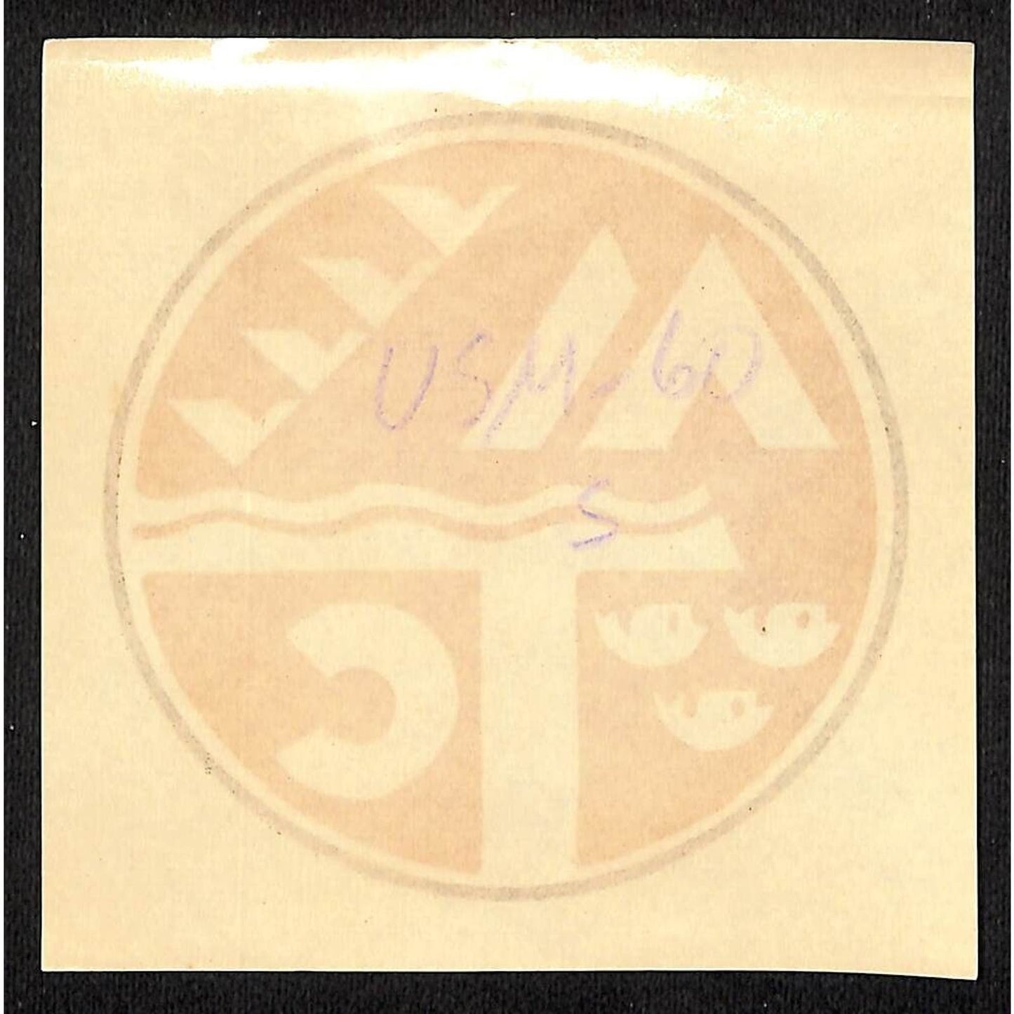 MTC Airline Rail Transportation ? Gum Label Fish Waves Birds c1960's ? VGC