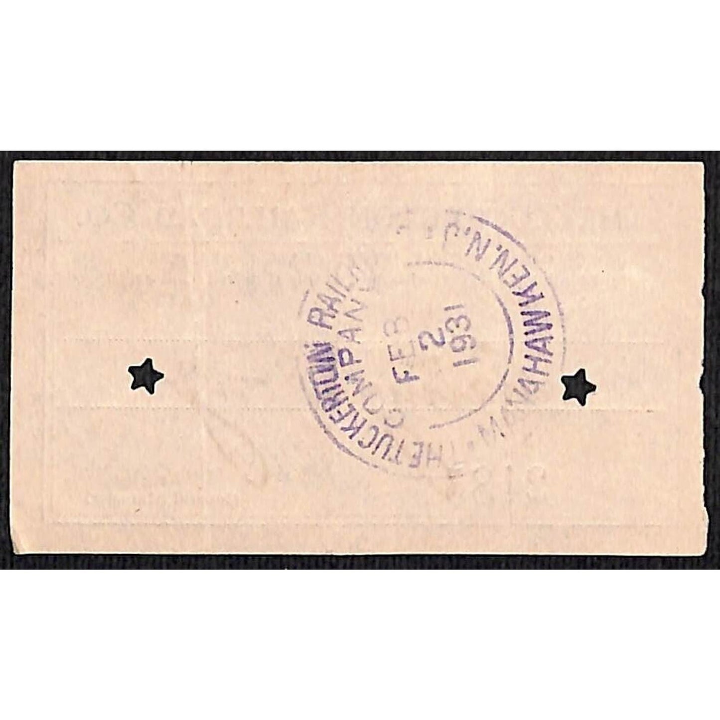 1931 Tuckerton Railroad First Class Ticket Manahawken, NJ Scarce #2185