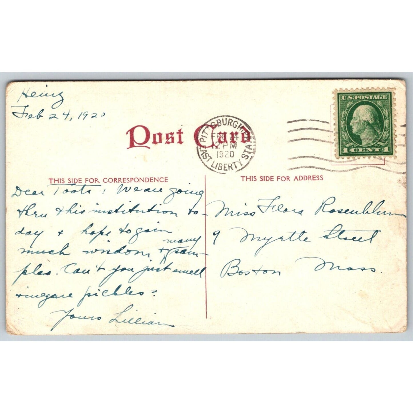 Heinz Bottling Department Women Work At Table Advertising Postcard PM 1920