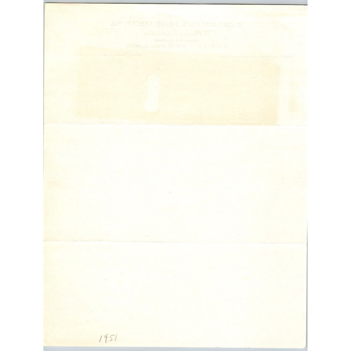 Hagan Wallace 3-Ring Circus Letterhead c1952 Mount Dora, FL