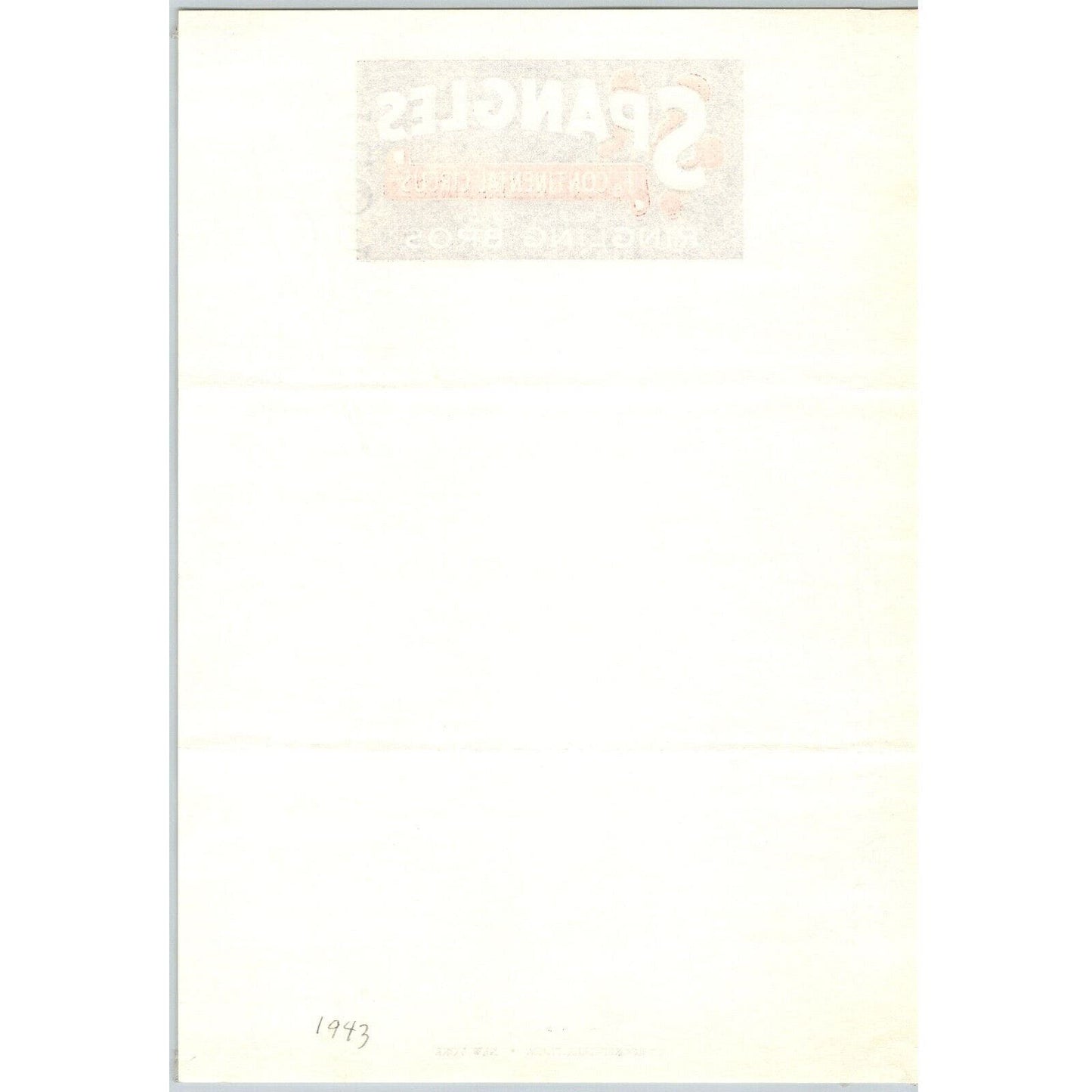 Spangles Ringling Bros. Circus Letterhead c1943 "The Continental Circus" Scarce