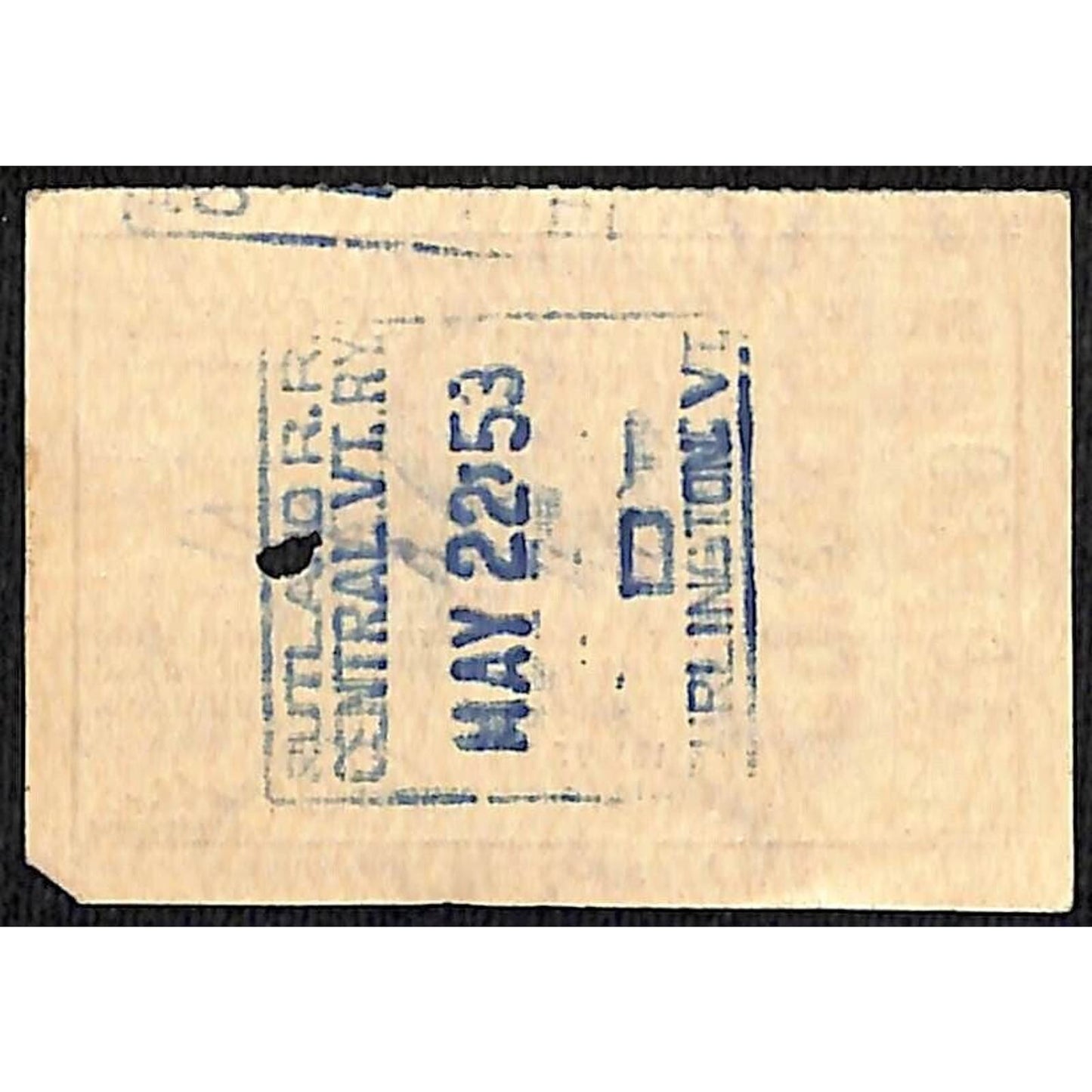 1953 Rutland Railway Ticket - Burlington "D" #63461