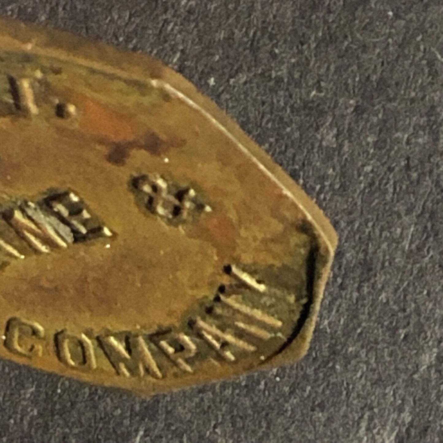 DeWitt Lane & Company (Goldsboro, MD) "1 BKT." Brass Token Octagon 19.29mm