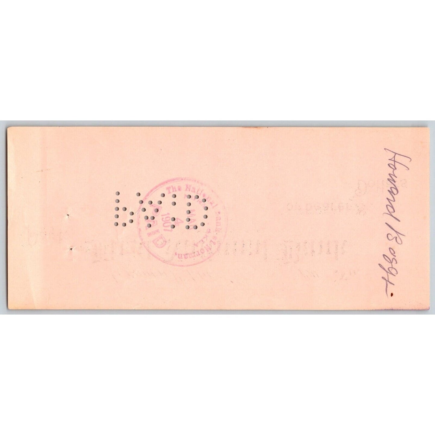 Norman, Oklahoma Territory 1907 $3 "First National Bank" Check Scarce