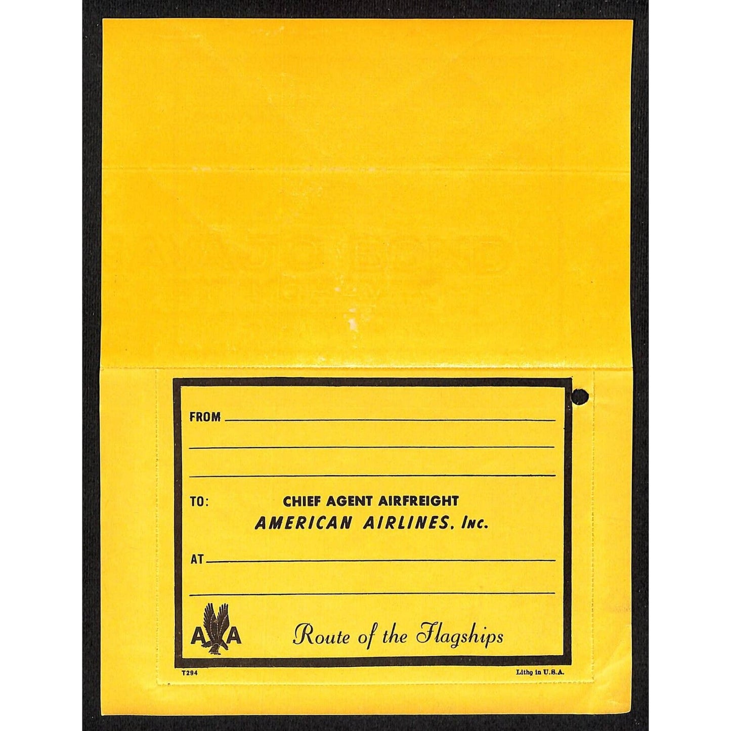 American Airlines "Identification and Lot Label" c1965 Gum Cargo Label Scarce