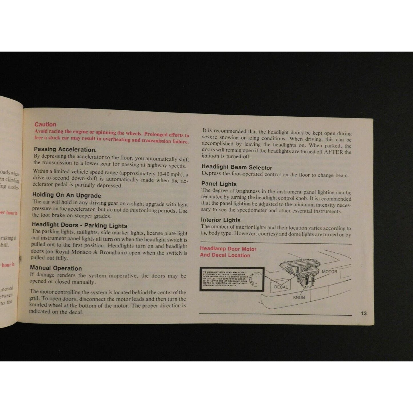 1975 Dodge Monaco 70pg Operator's Manual VGC / Nearly NOS