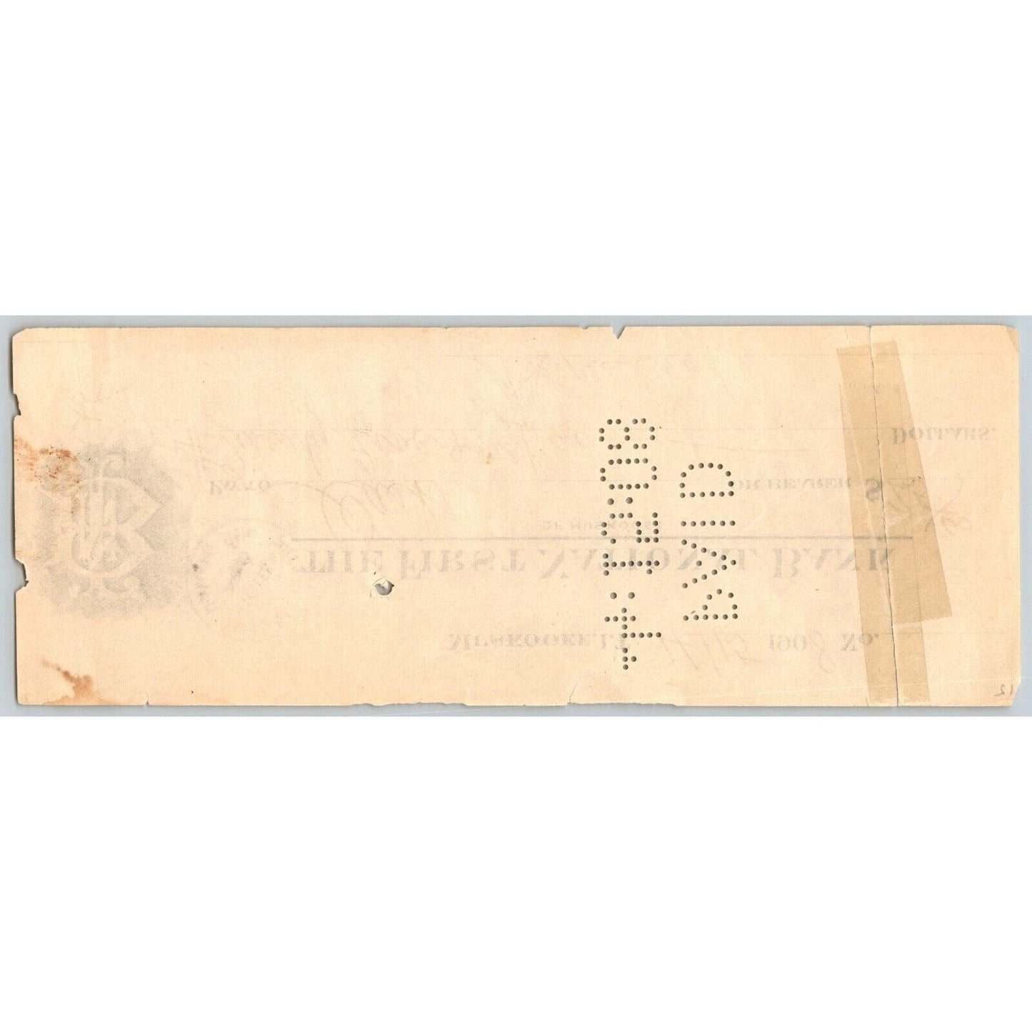 Muskogee, OK 1908 Indian Territory* FNB Bank Check - Scarce