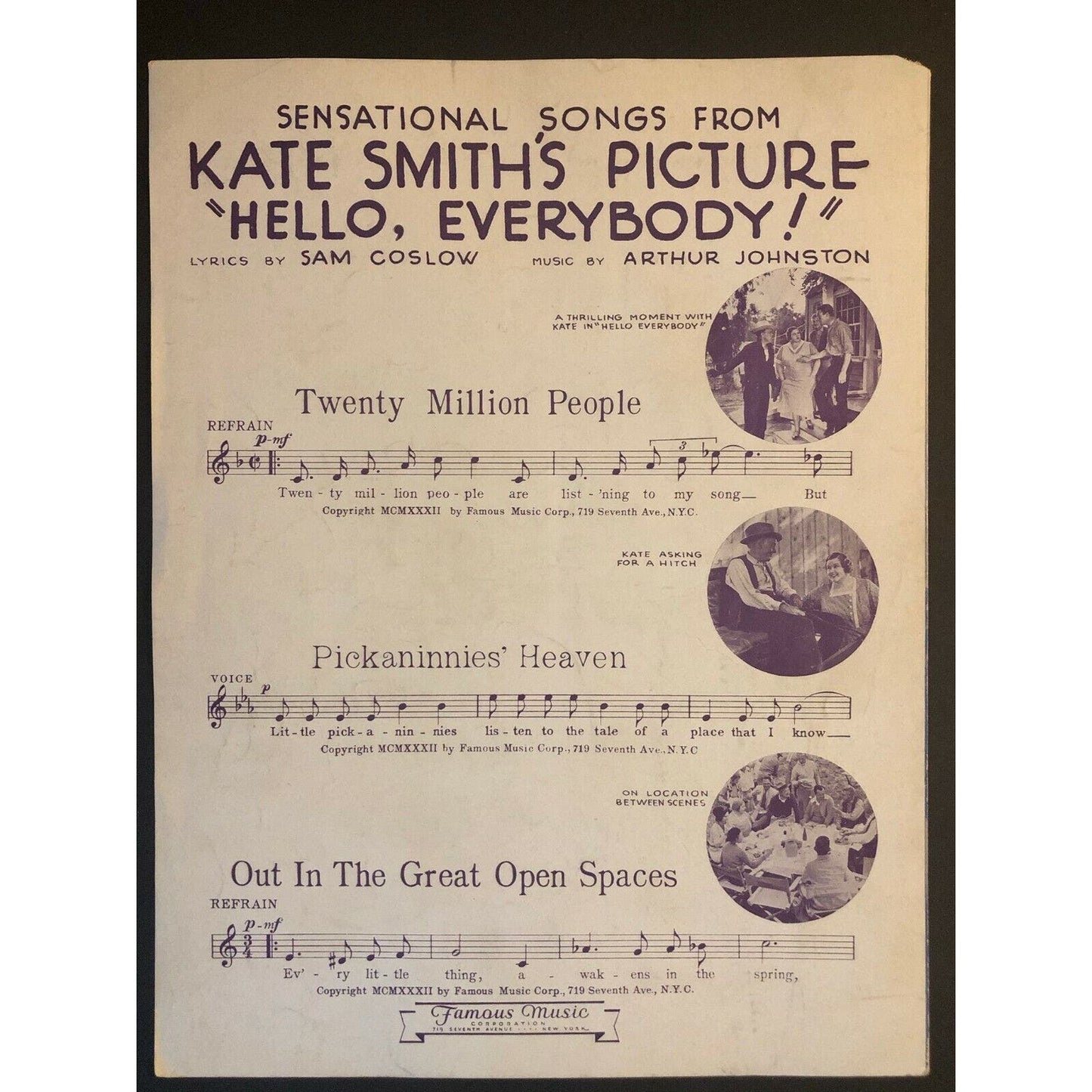 Vintage 1933 Sheet Music "Moon Song" from "Hello Everybody" Kate Smith